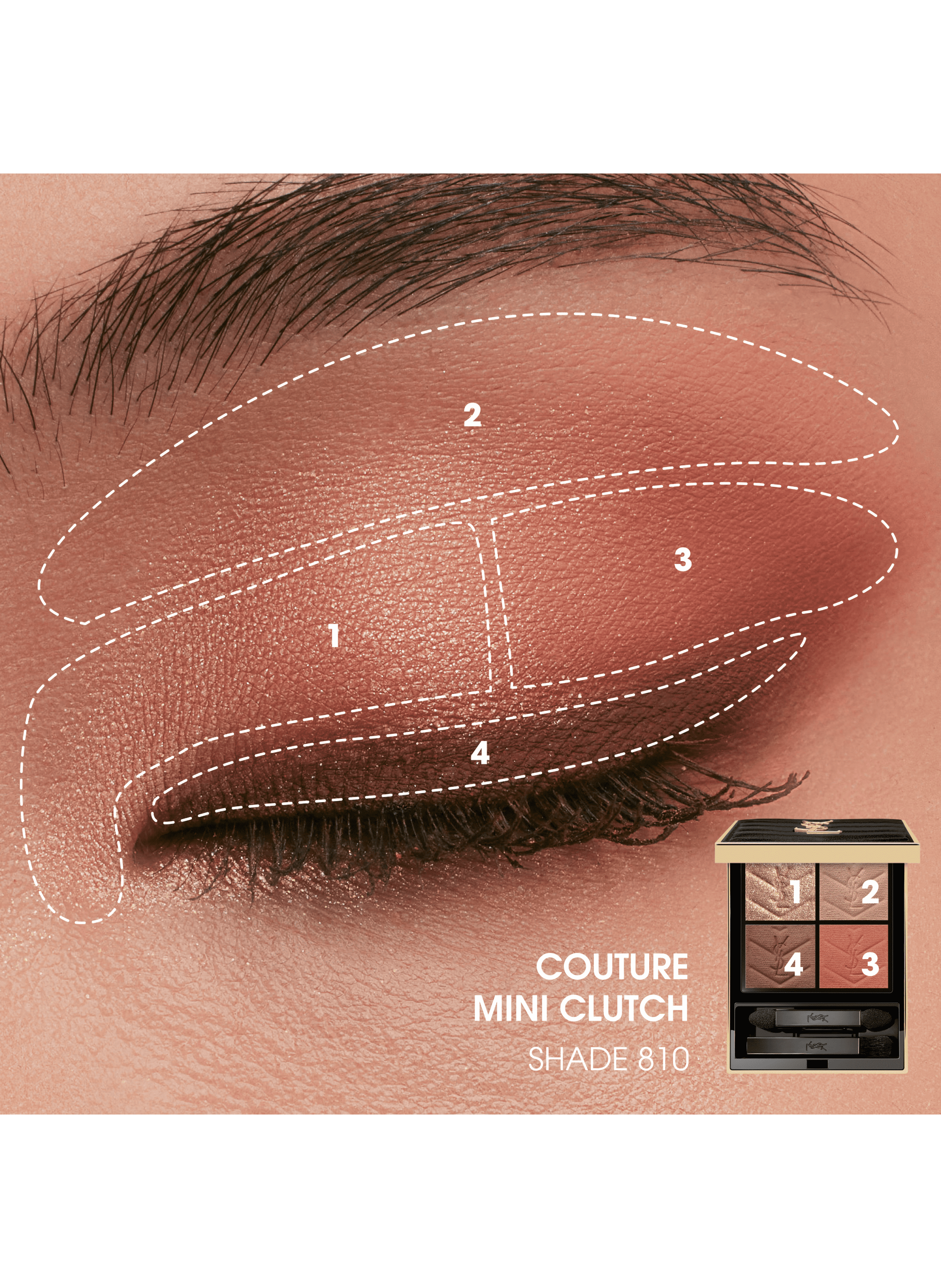 Mini Clutch Eyeshadow Palette - Intense Pigments - Long-lasting YVES SAINT LAURENT 810 over orange