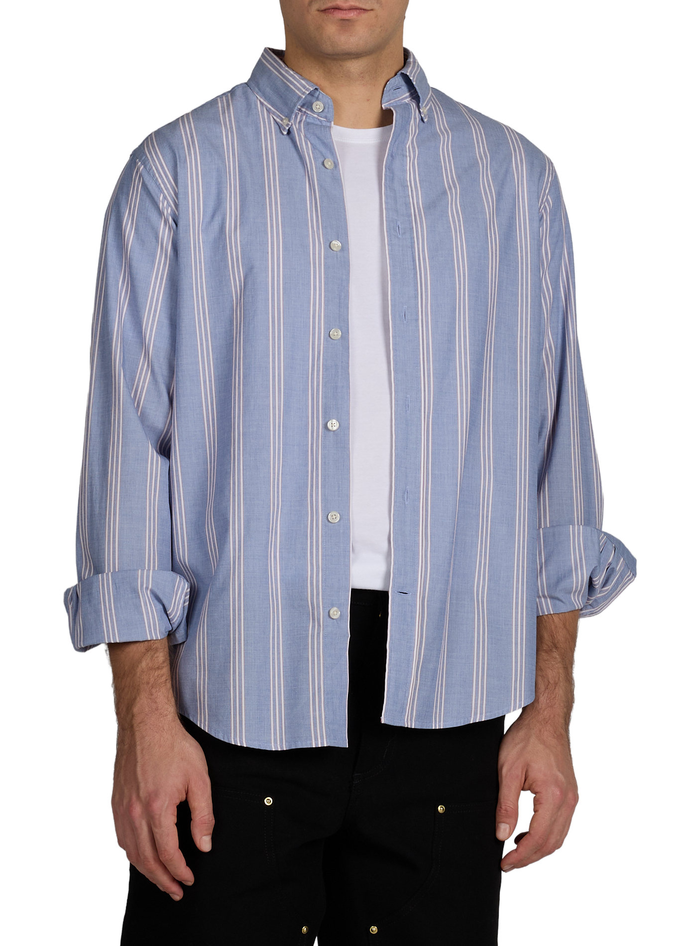 Striped shirt with American collar in cotton GANT Blue