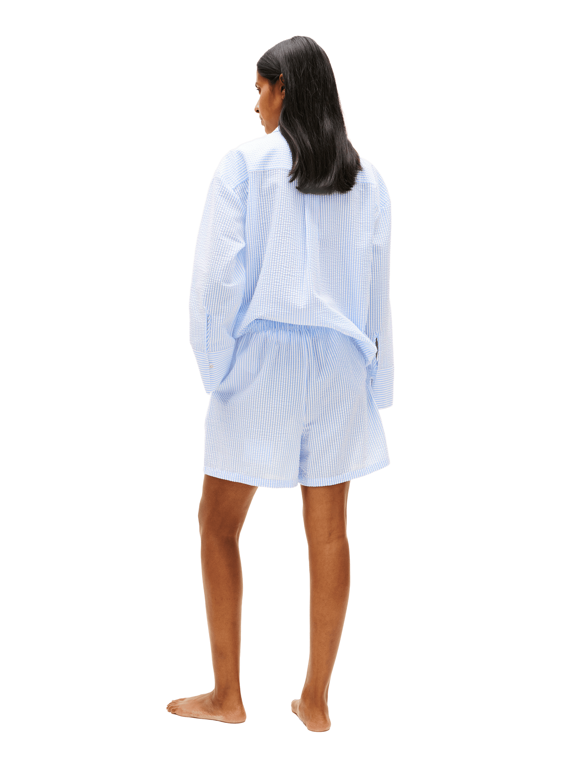 Striped oversized t-shirt with embroidered logo TOMMY HILFIGER Blue