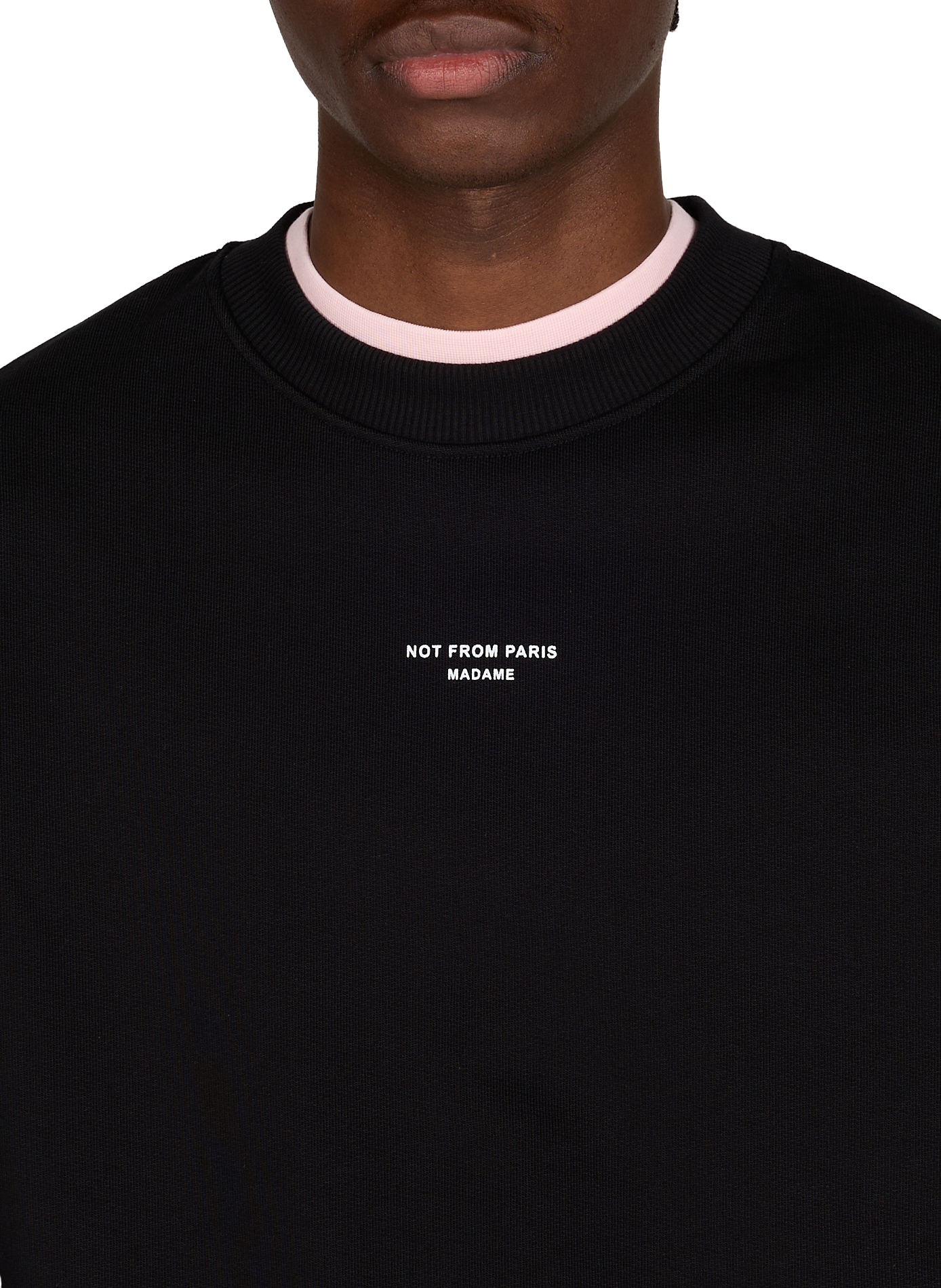 Round neck cotton sweatshirt DROLE DE MONSIEUR Black