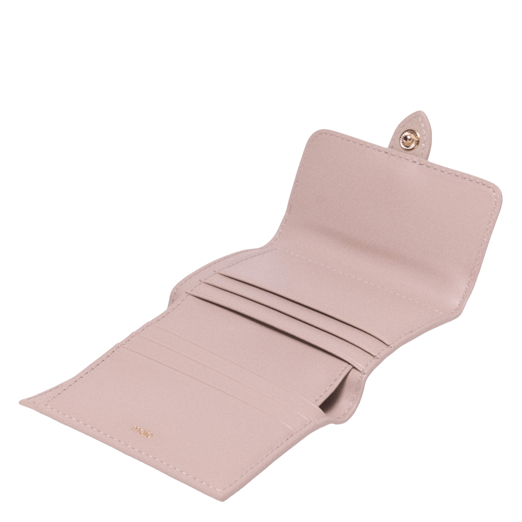 Portefeuille à rabat uni en cuir miss m MAJE Beige