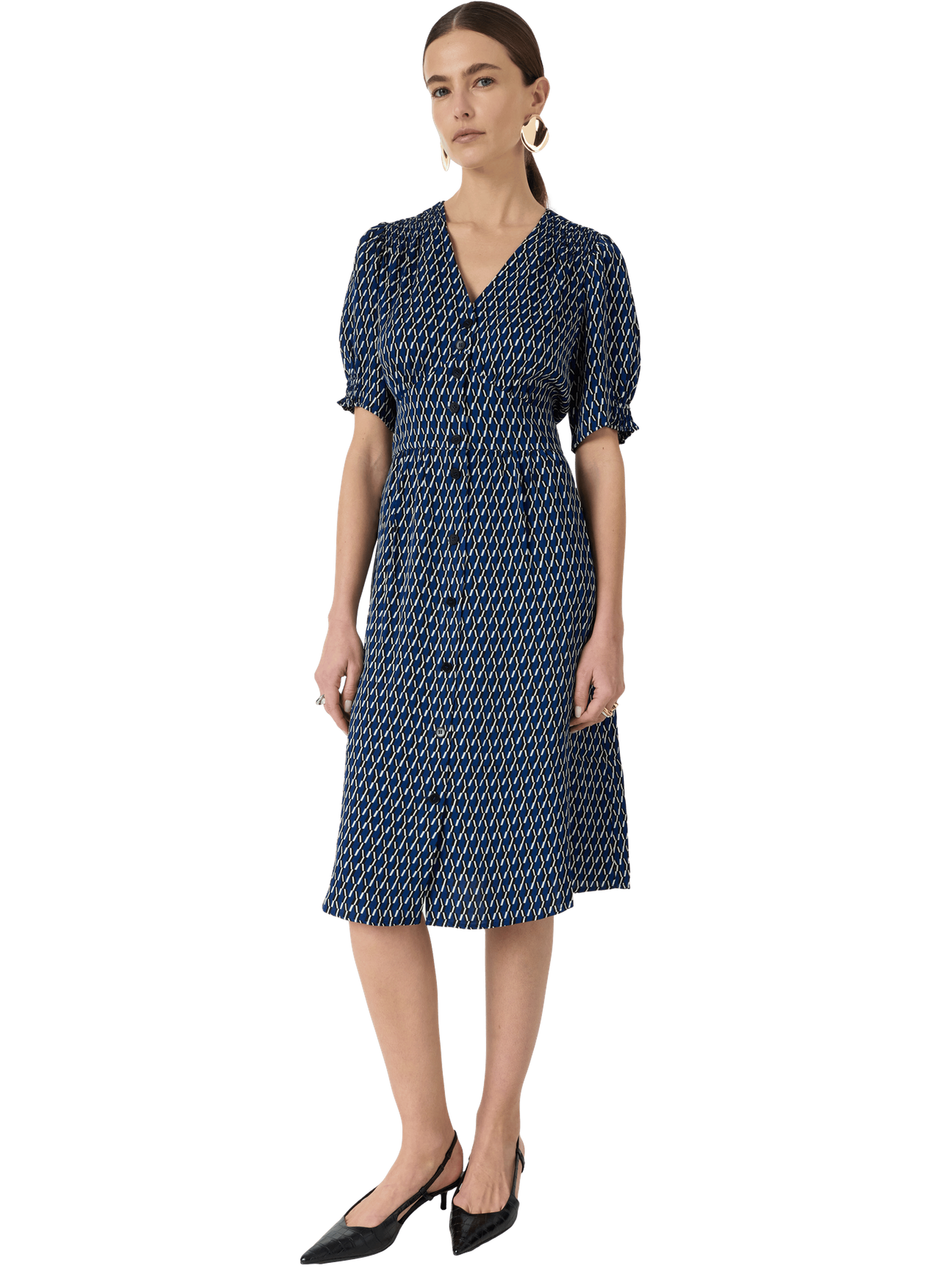 Robe cintrée à imprimé graphique - rihanne GERARD DAREL Bleu