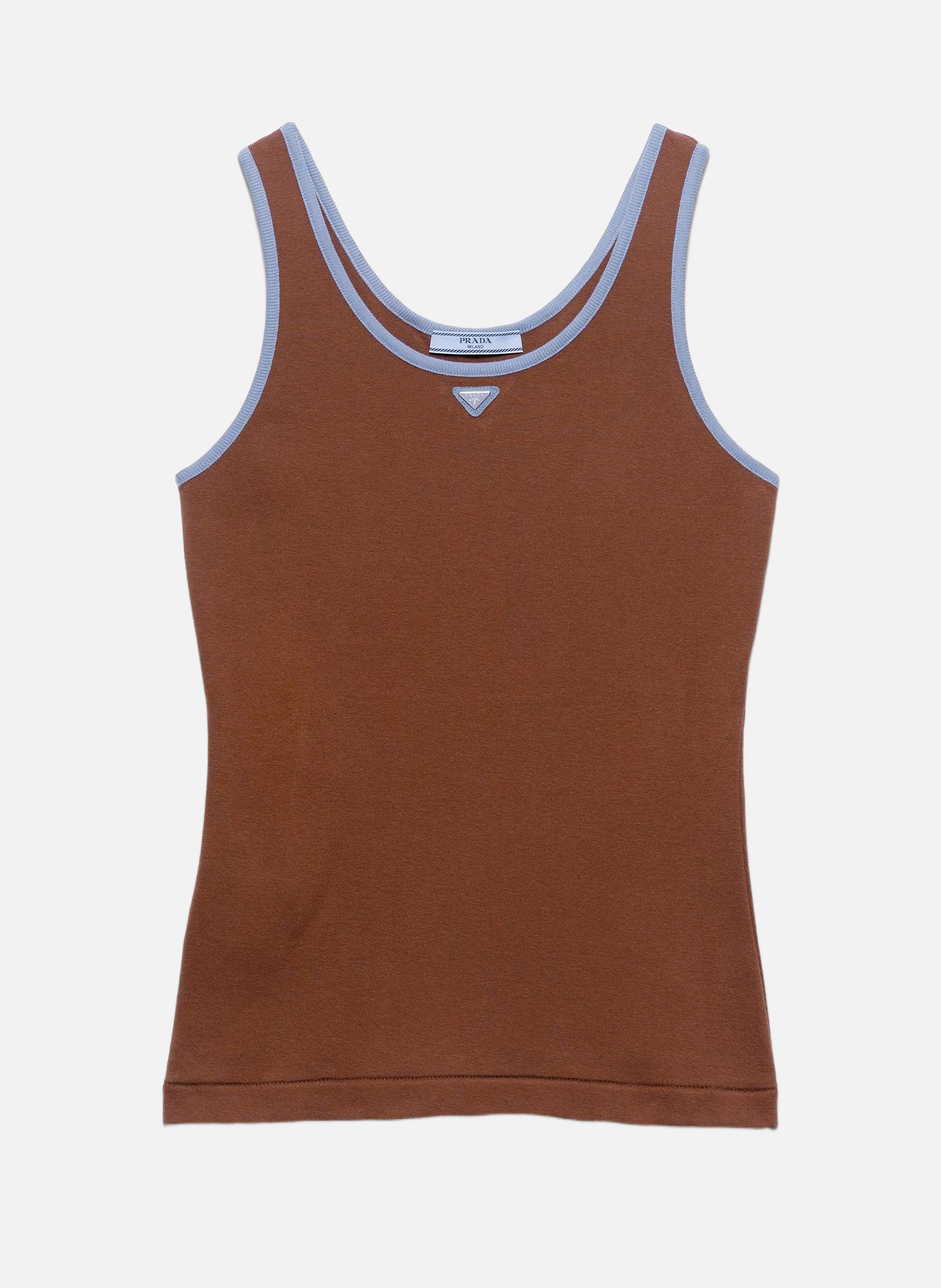 Débardeur en coton usé PRADA Marron