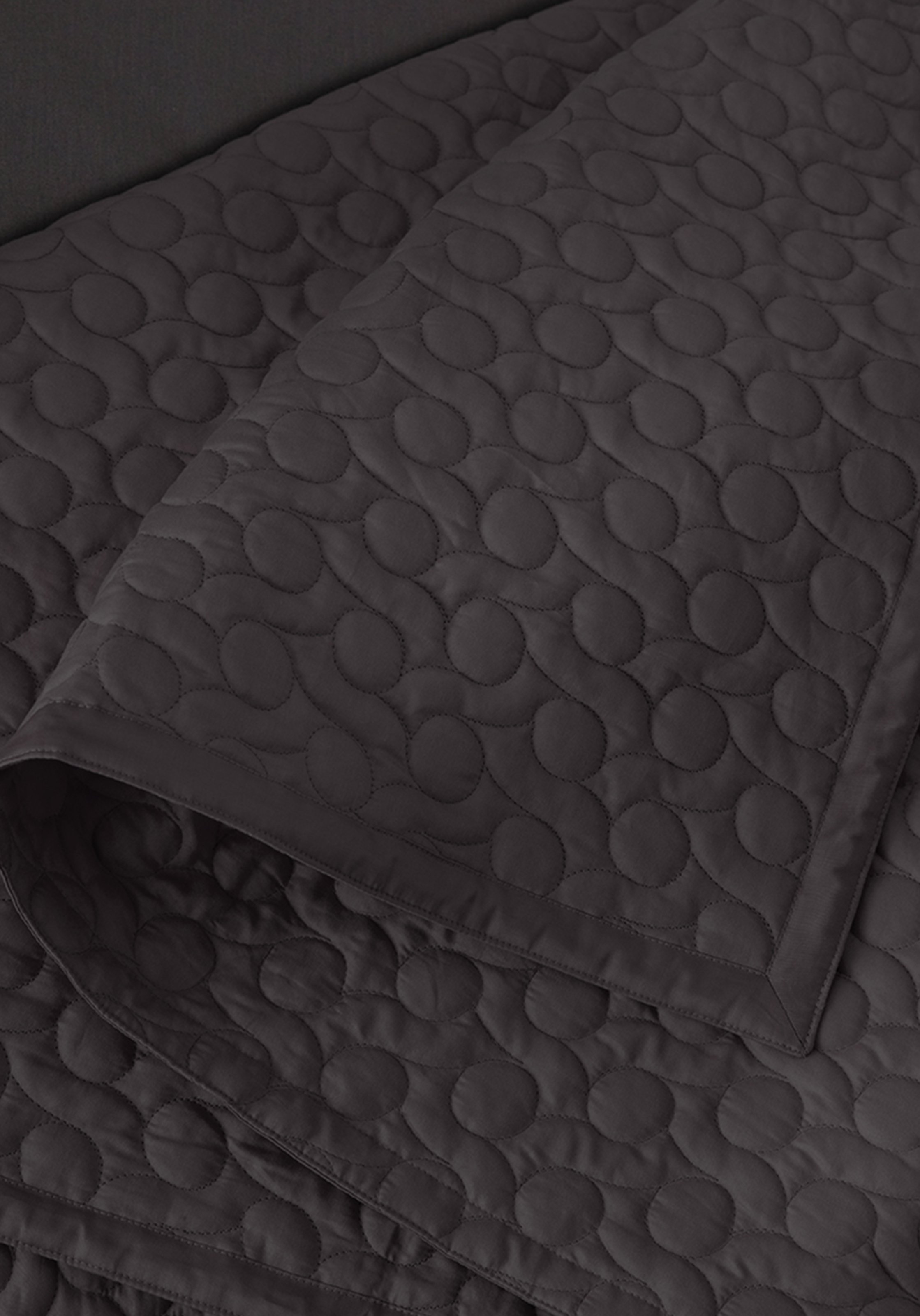 Couvre-lit matelassé uni en satin de coton bio, poesie ALEXANDRE TURPAULT Gris