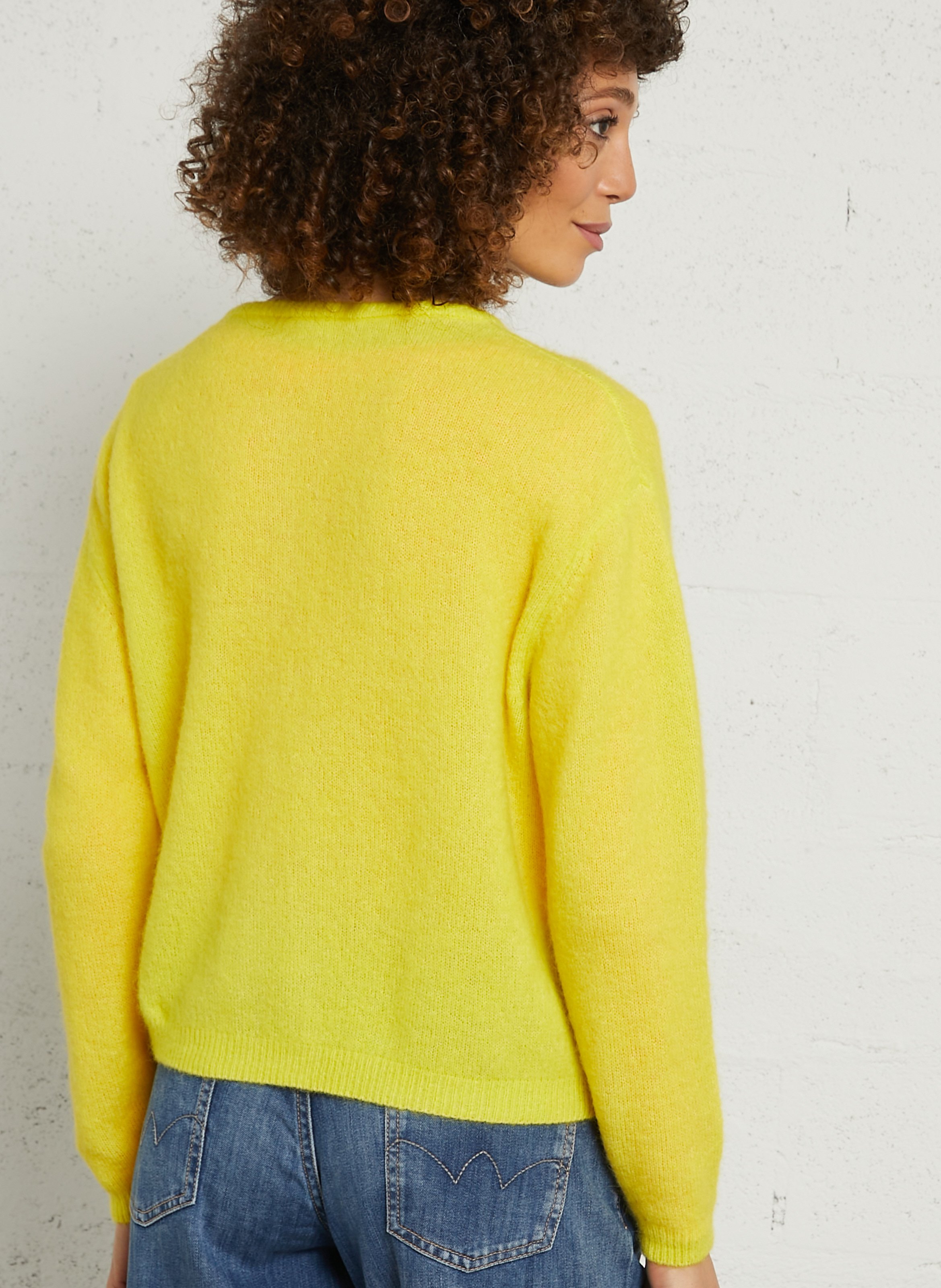 Gilet ample col rond en laine mélangée vitow AMERICAN VINTAGE Jaune