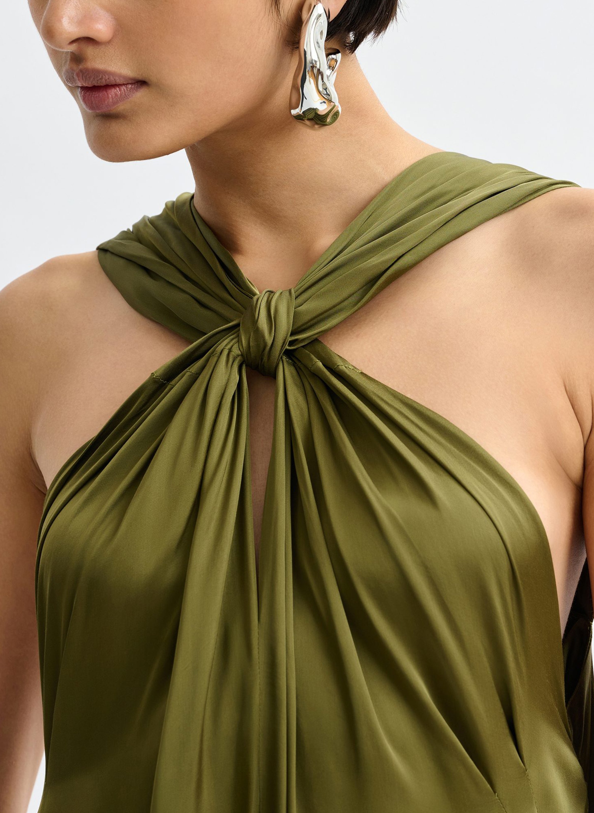 Robe longue dos nu jaycee ESSENTIEL ANTWERP Vert