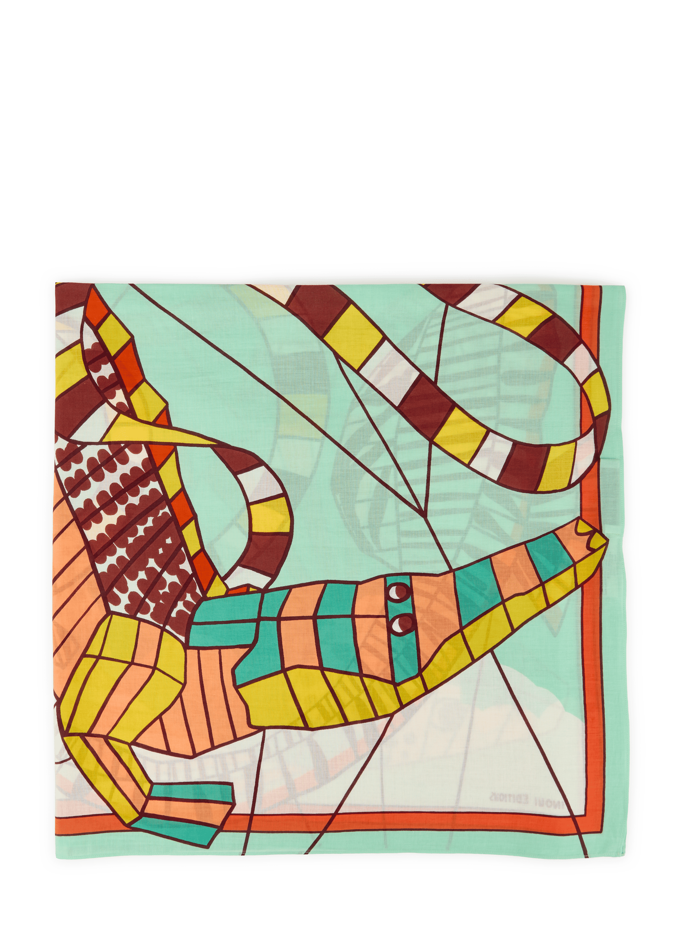Printed Kite Scarf in Cotton INOUI EDITIONS Multicolour