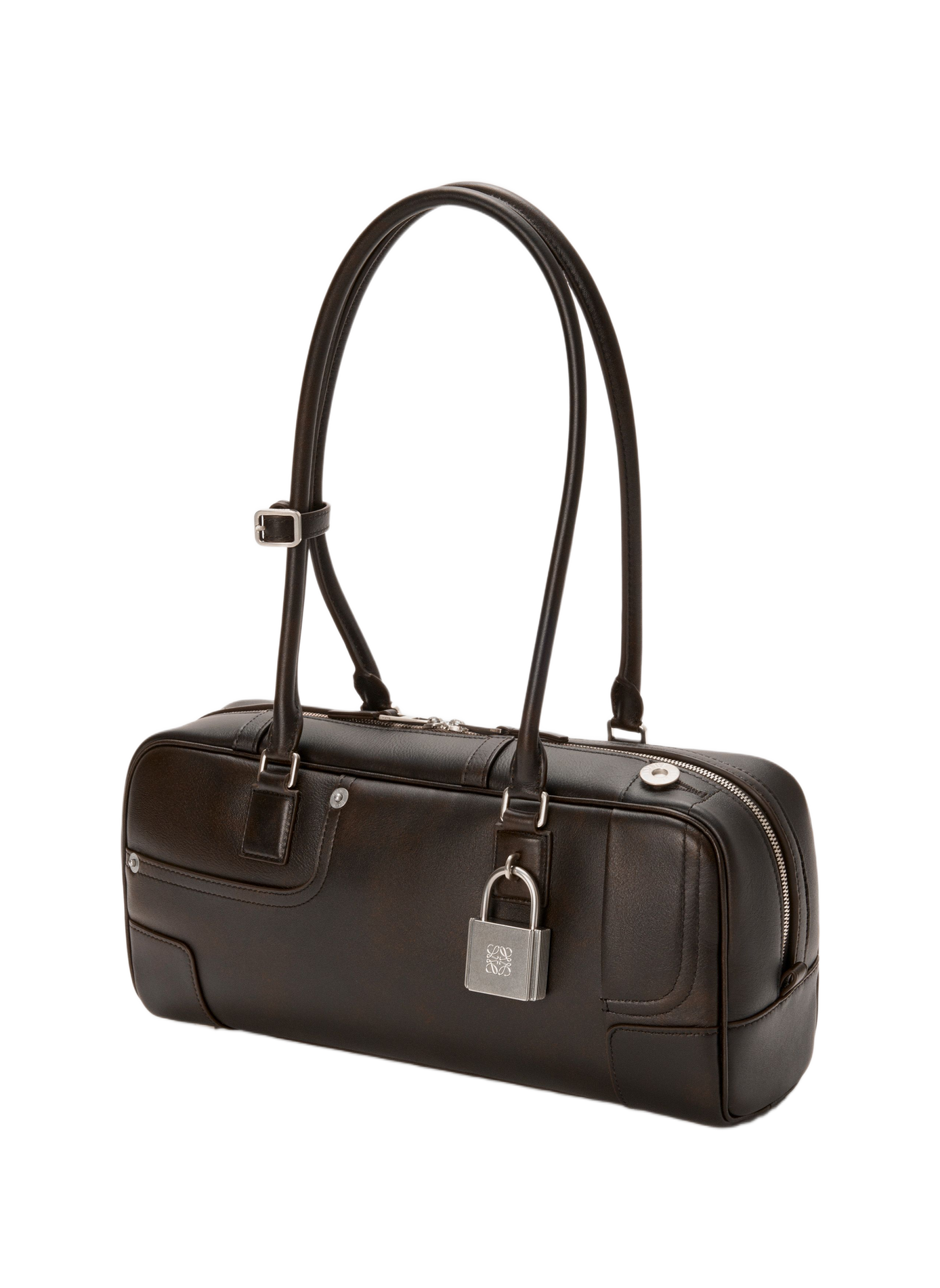 Sac Amazona 31 Cropped Panta en cuir de veau brillant LOEWE Marron