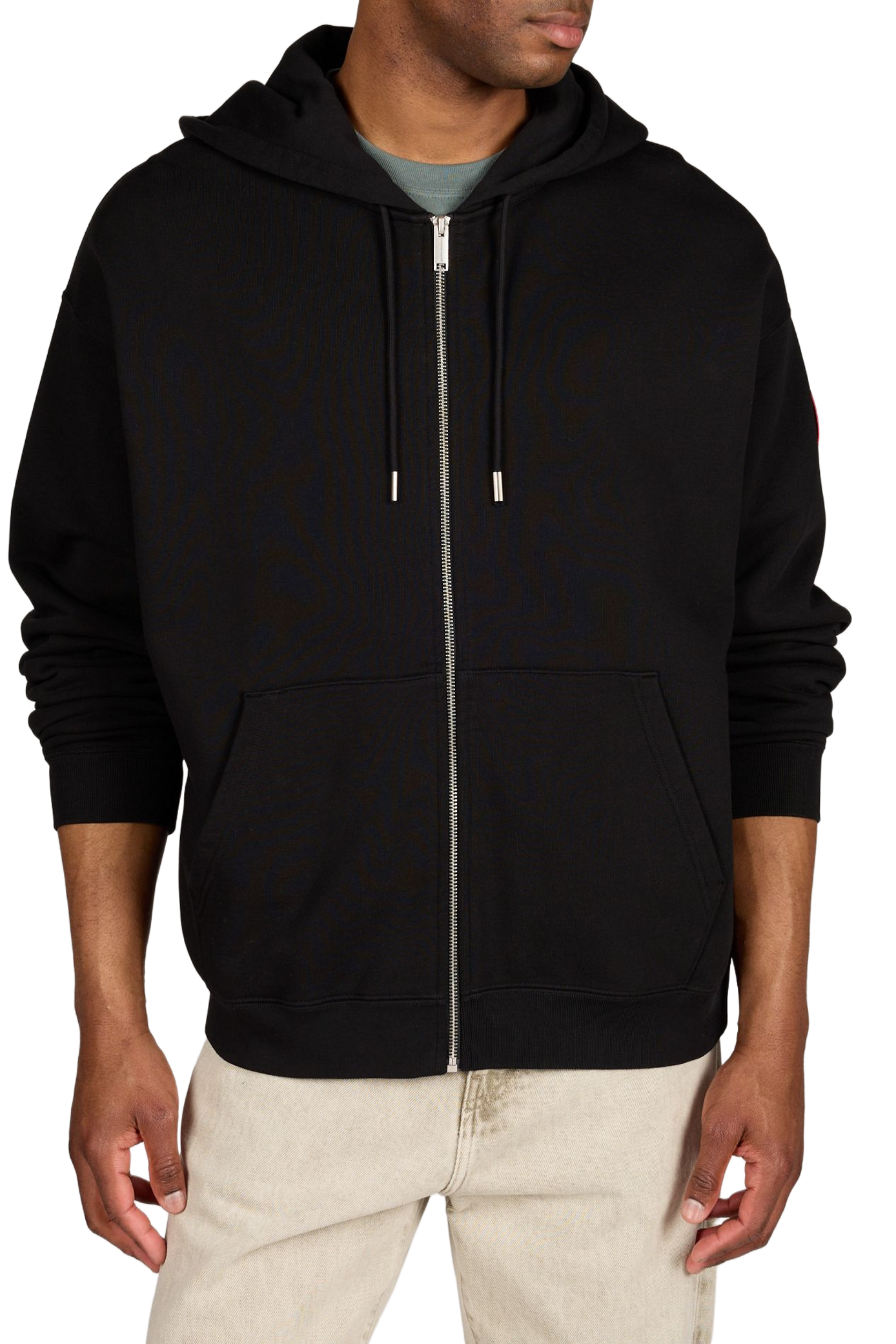 Oversized zip-up cotton sweatshirt CANADA GOOSE Black