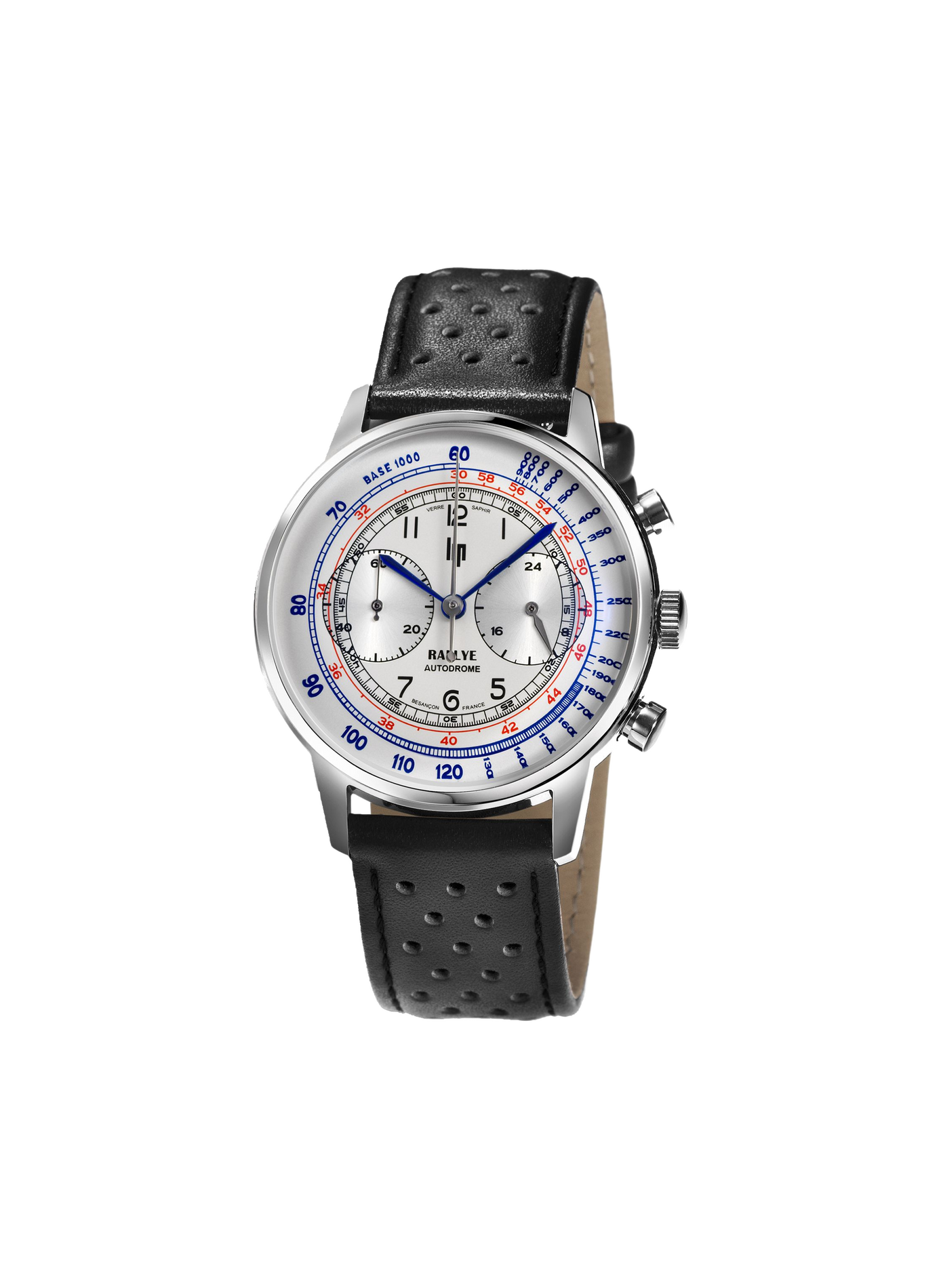 Montre quartz Rallye Méca Chronographe en cuir LIP Blanc