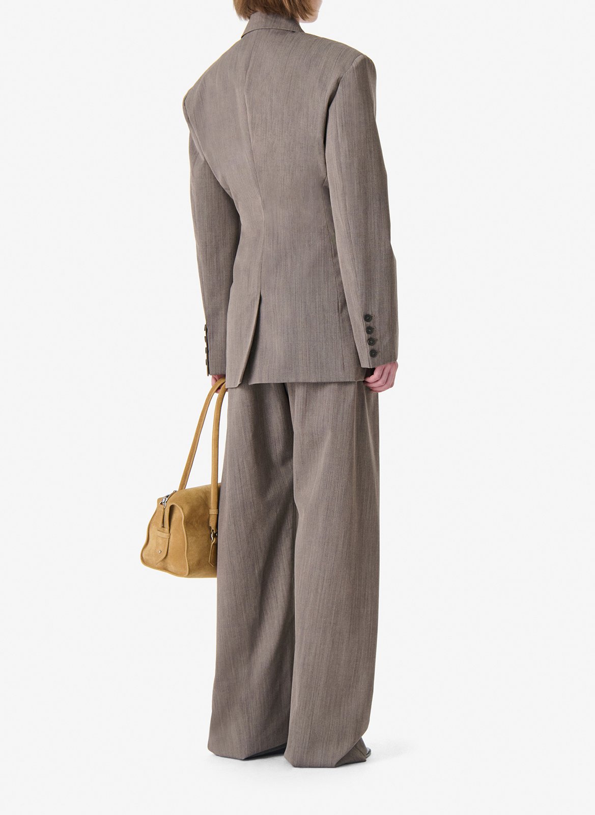 Veste de tailleur cintrée en laine mélangée sunrise IRO Marron