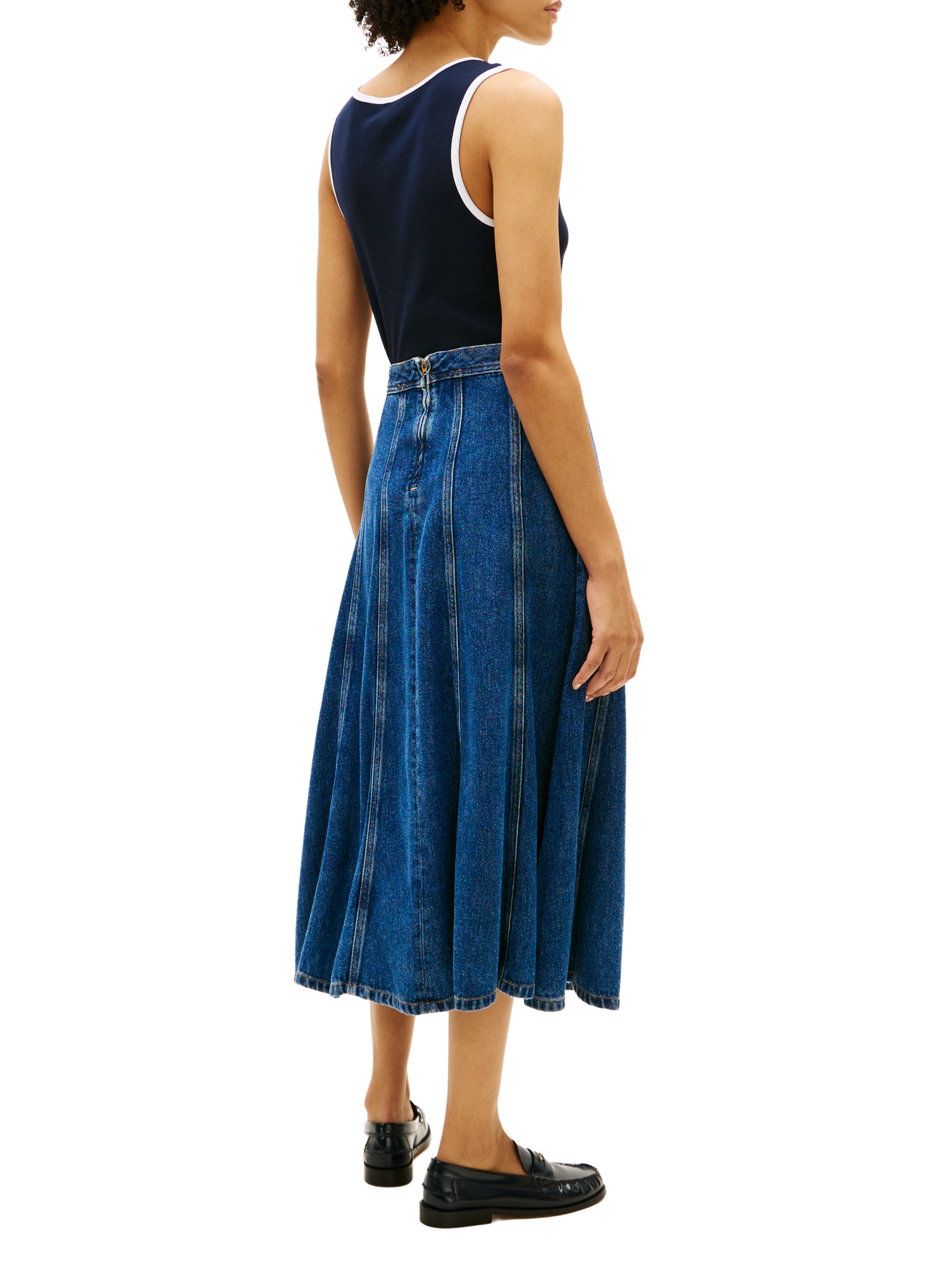 Jupe midi en jeans TOMMY HILFIGER Bleu