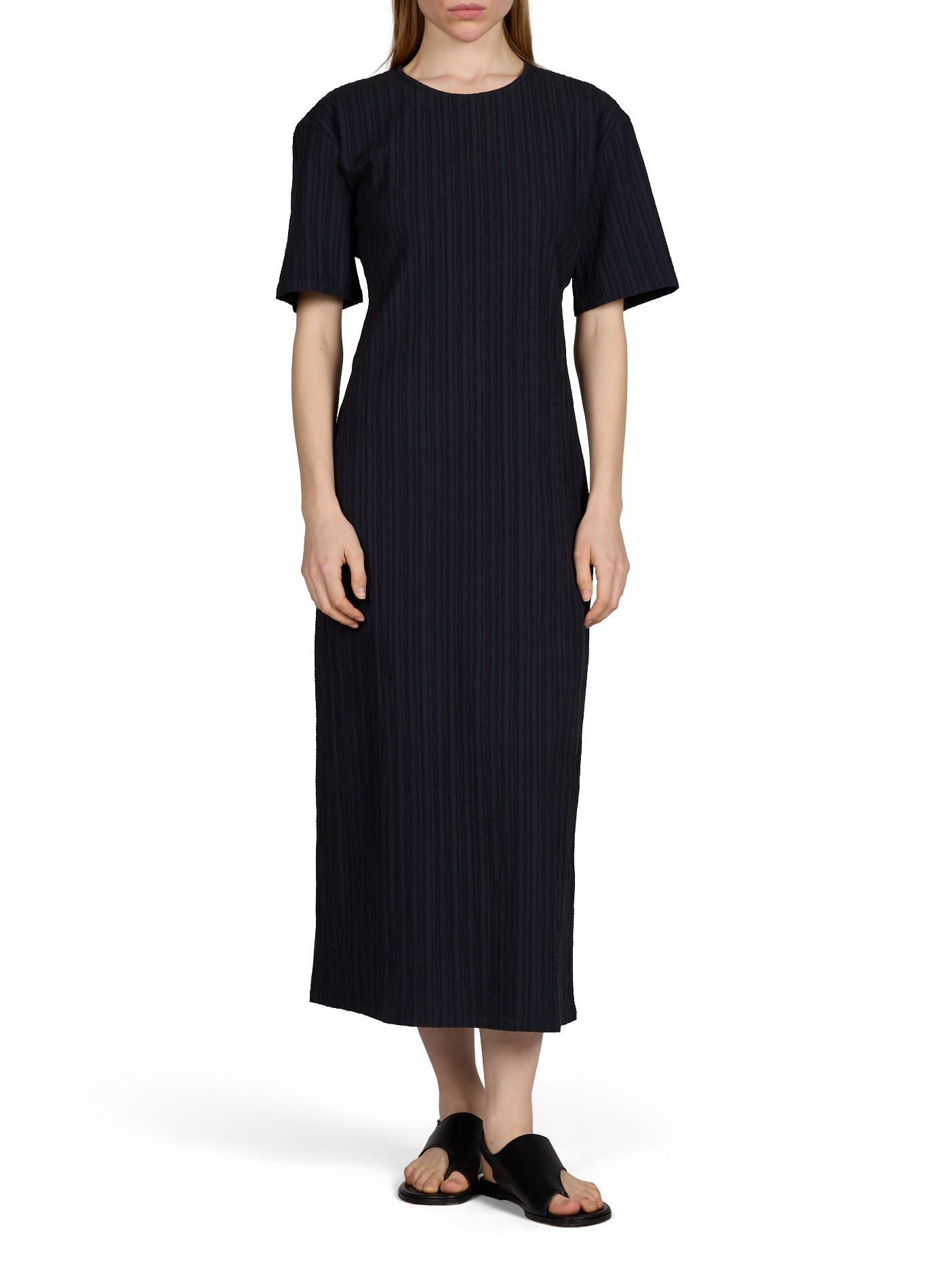 Sandales plates Alicia en cuir lisse MAISON TOUFET Noir