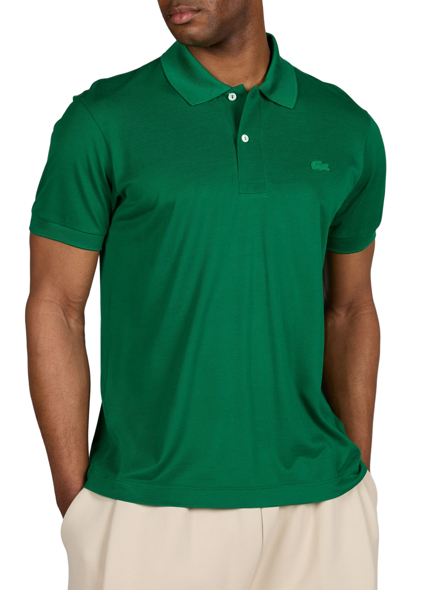 Kurzarm-Poloshirt mit Seiden-Logo LACOSTE Grun