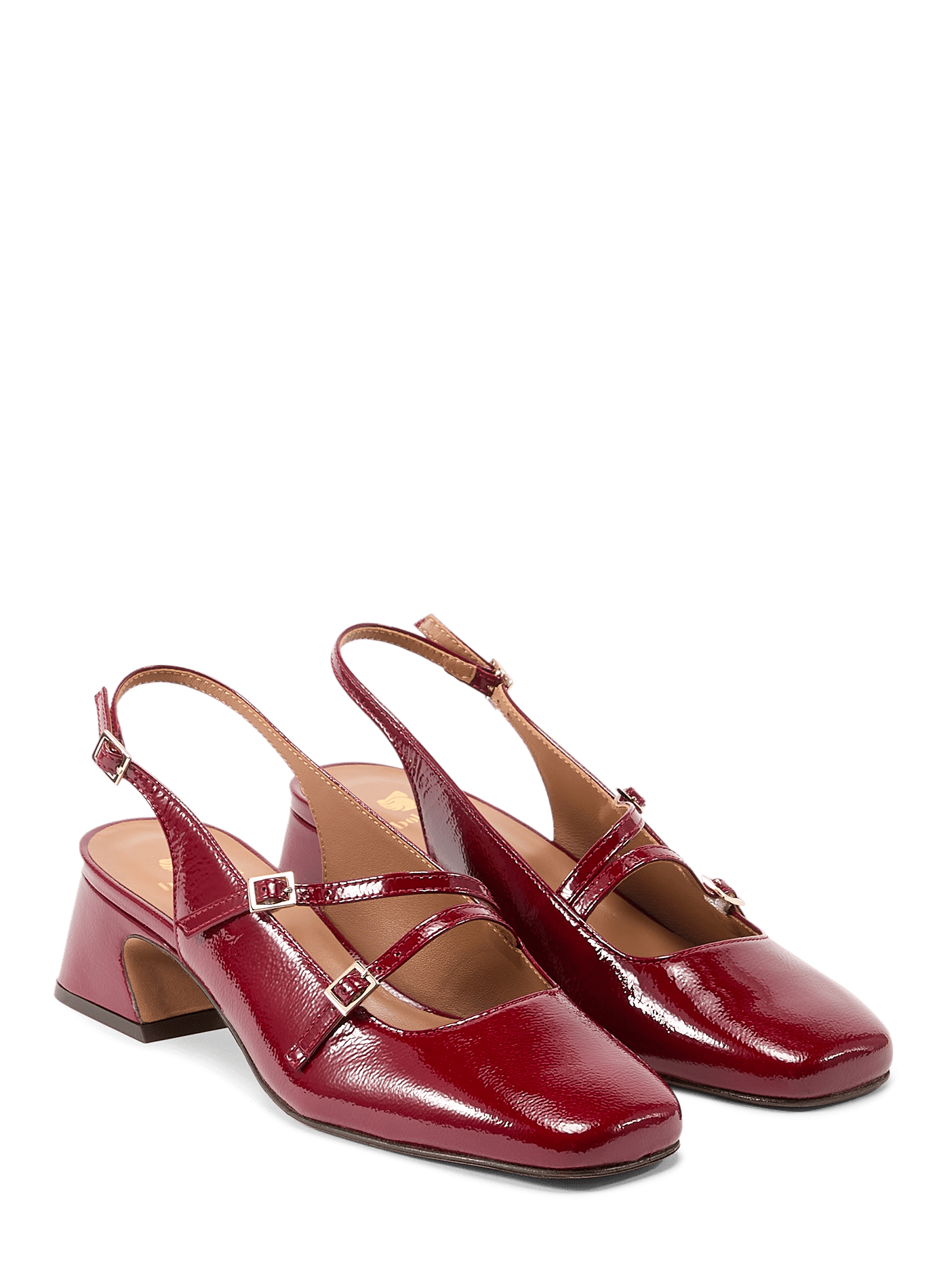 Babies slingback à brides et talons en cuir BOBBIES Rouge
