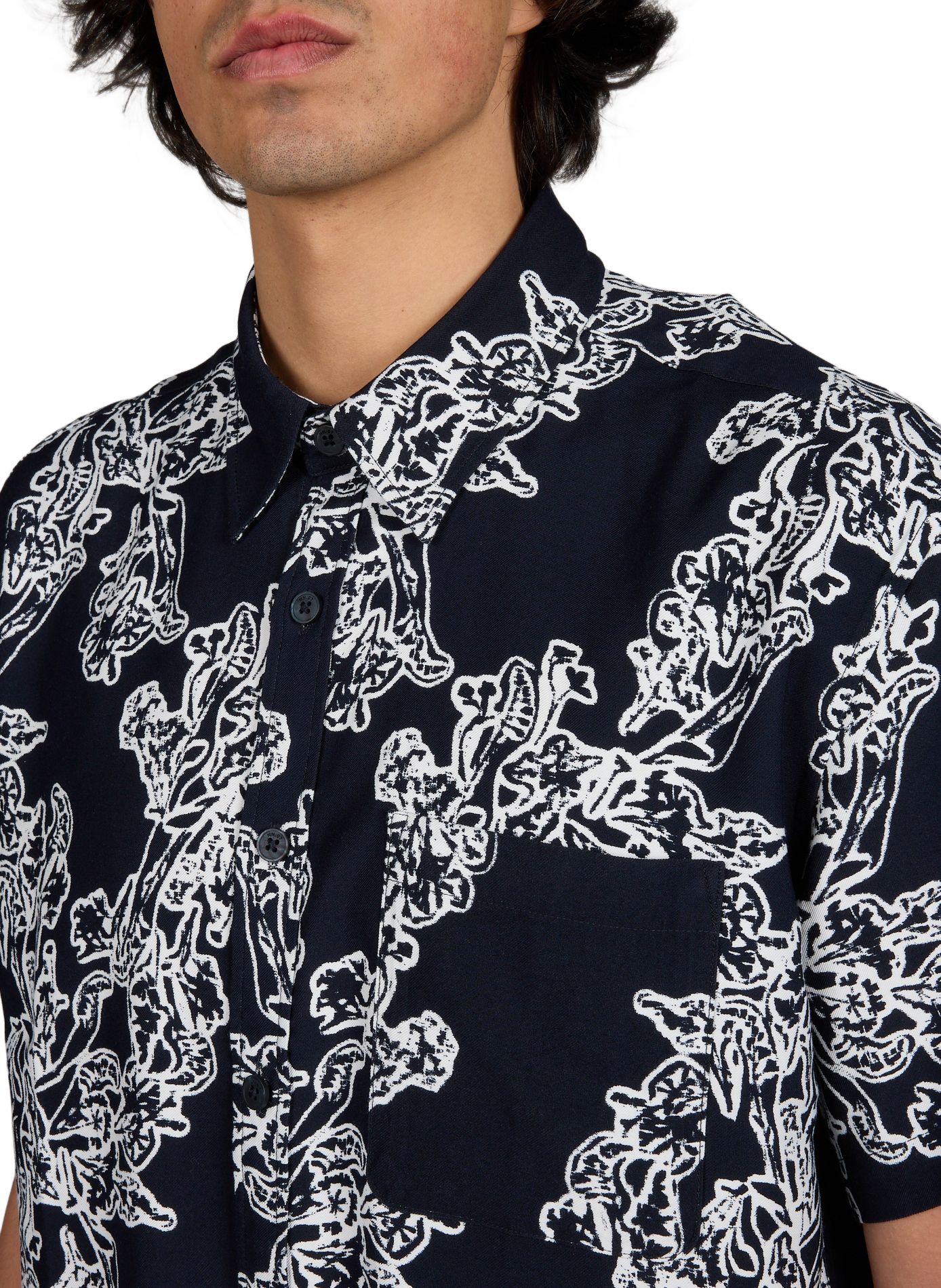 Printed short-sleeve Deon shirt NN.07 Blue
