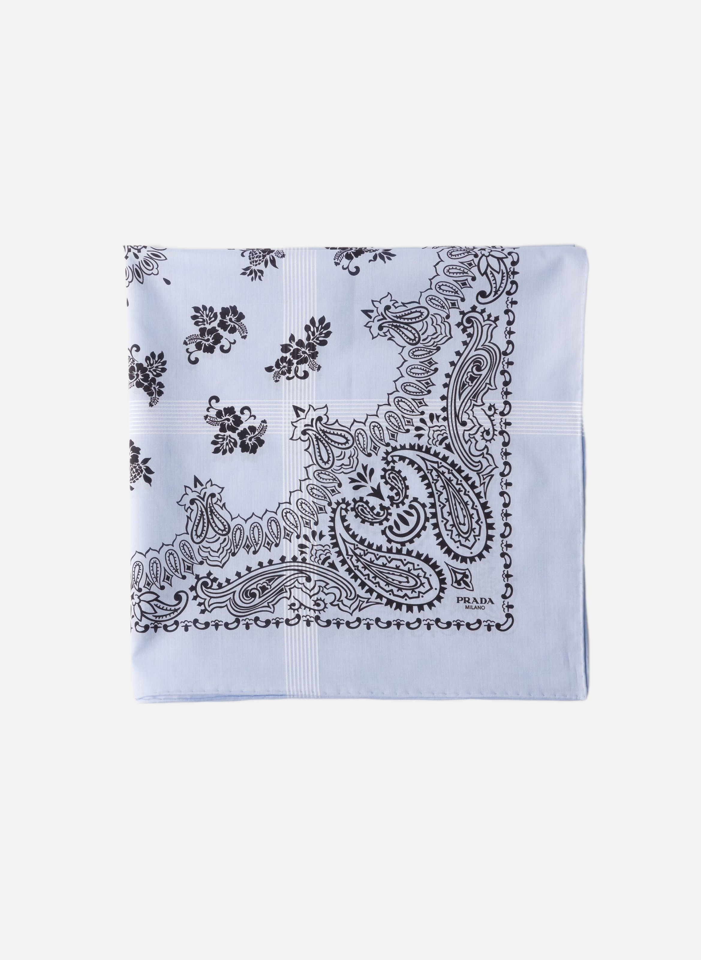 Foulard en batiste imprimée PRADA Bleu