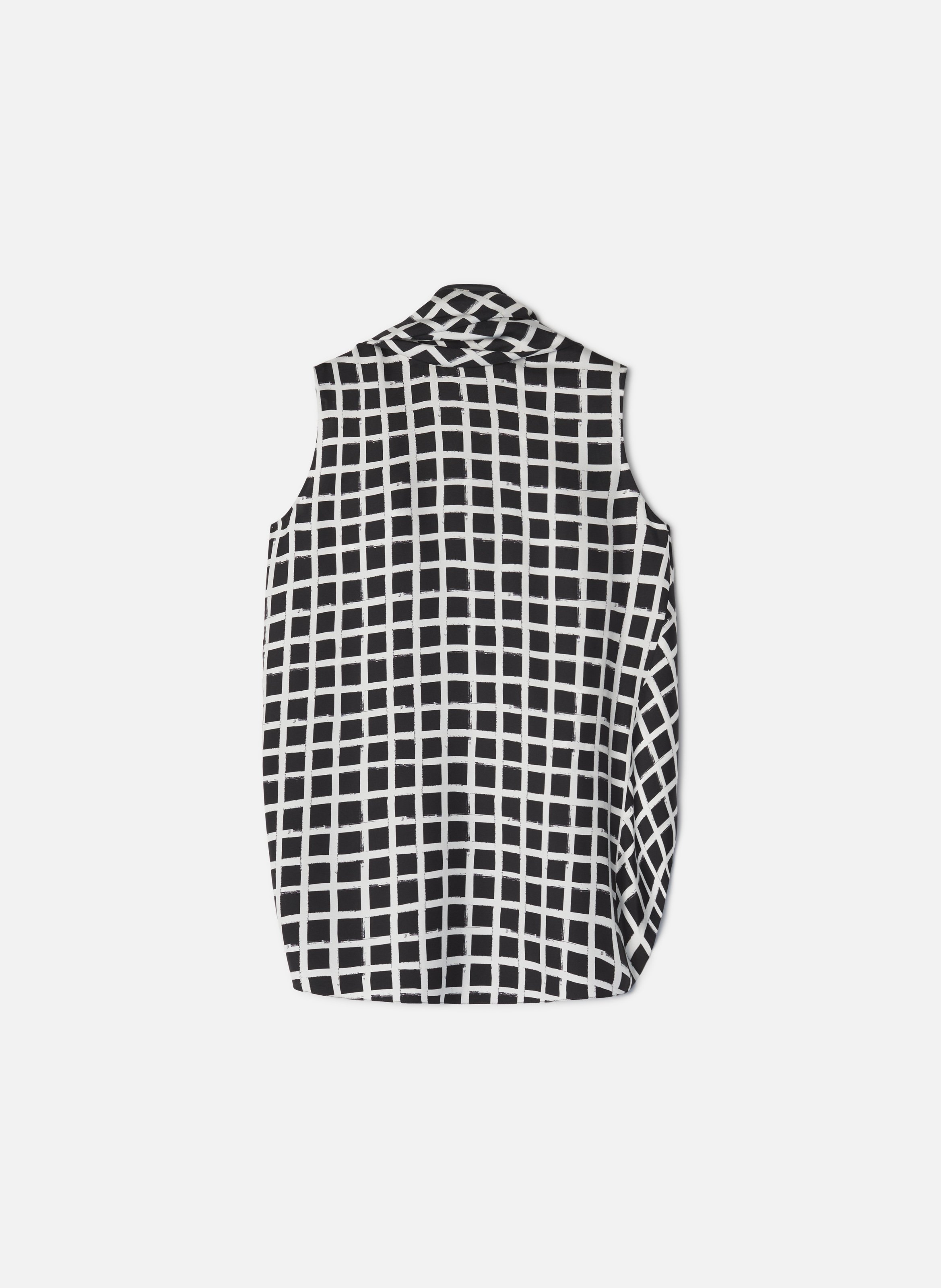 Haut sans manches en soie imprimée LANVIN Blanc