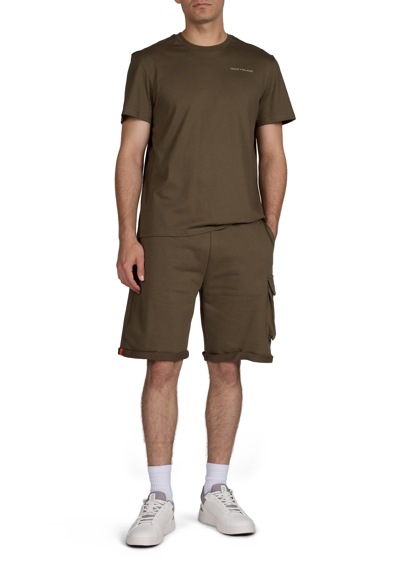 T-shirt imprimé Leonce en coton GERTRUDE ET GASTON Kaki