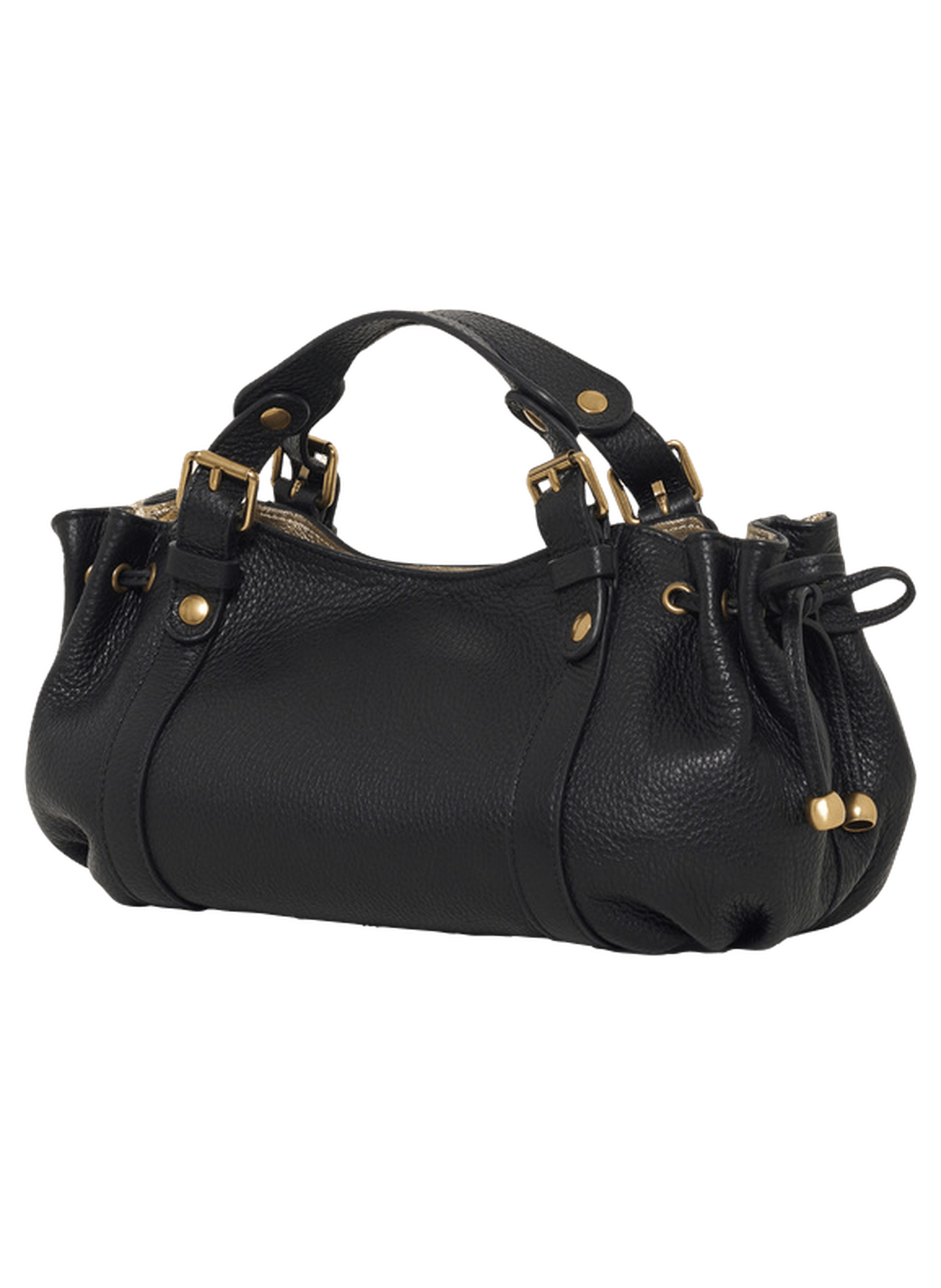 Mini sac à main en cuir grainé intérieur métallisé– 12h | Doré GERARD DAREL Femme