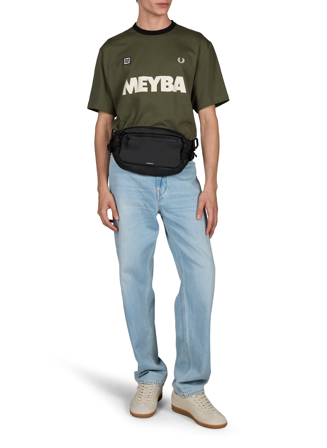 Round neck contrasting cotton t-shirt FRED PERRY Green