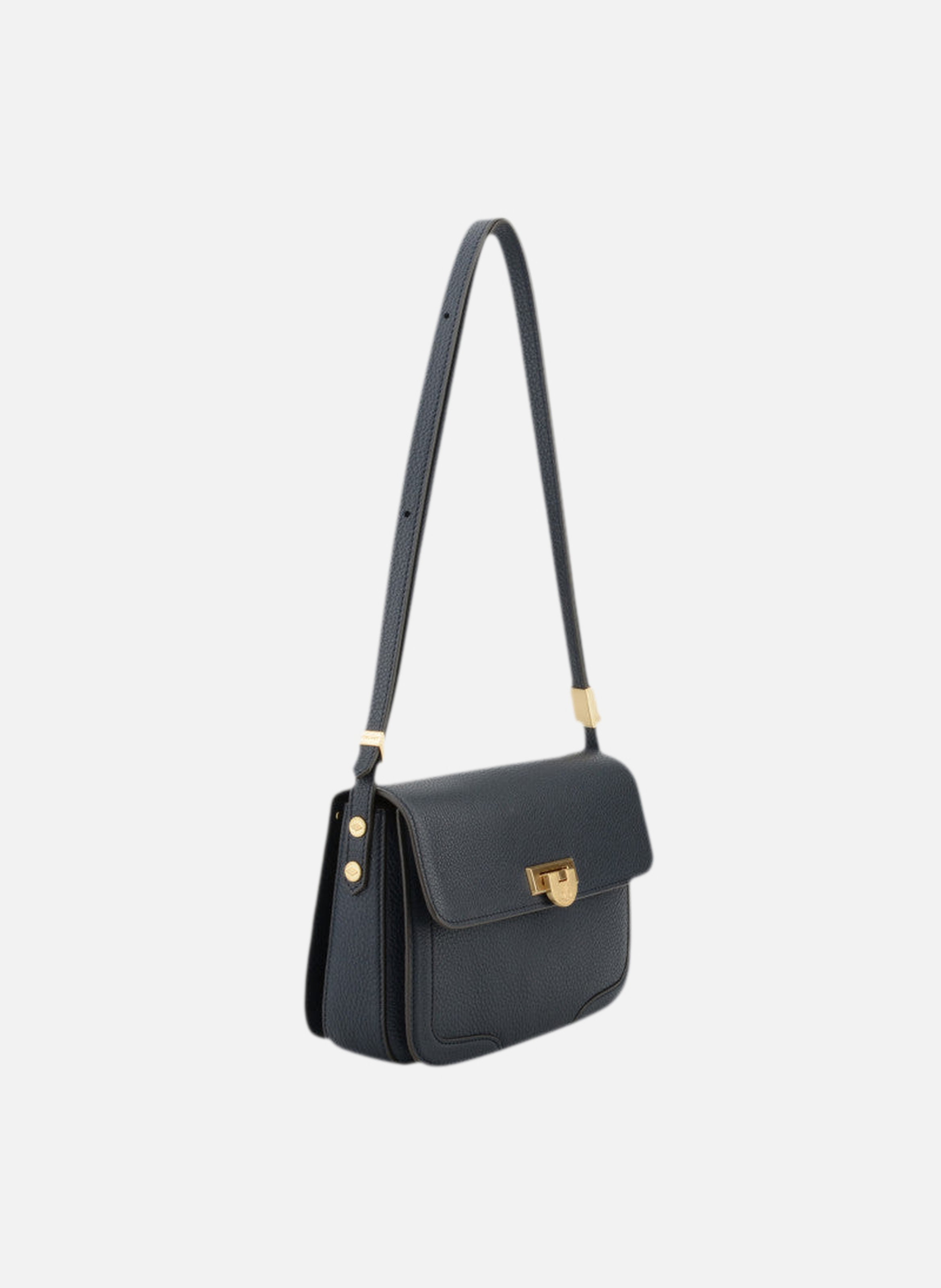Auteuil | sac porté travers gm en cuir de vachette POURCHET Bleu