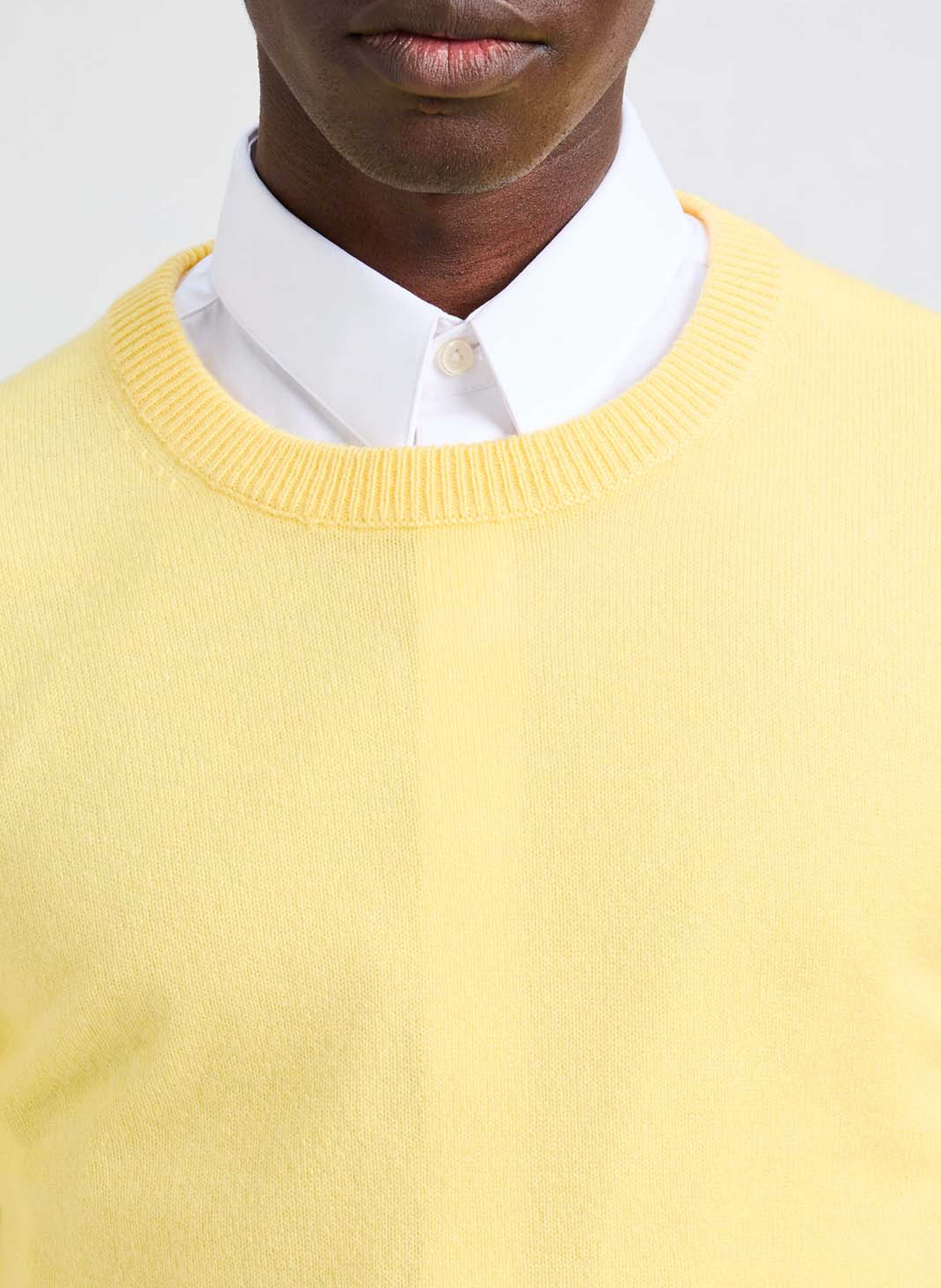 Pull col rond en cachemire AU PRINTEMPS PARIS Jaune