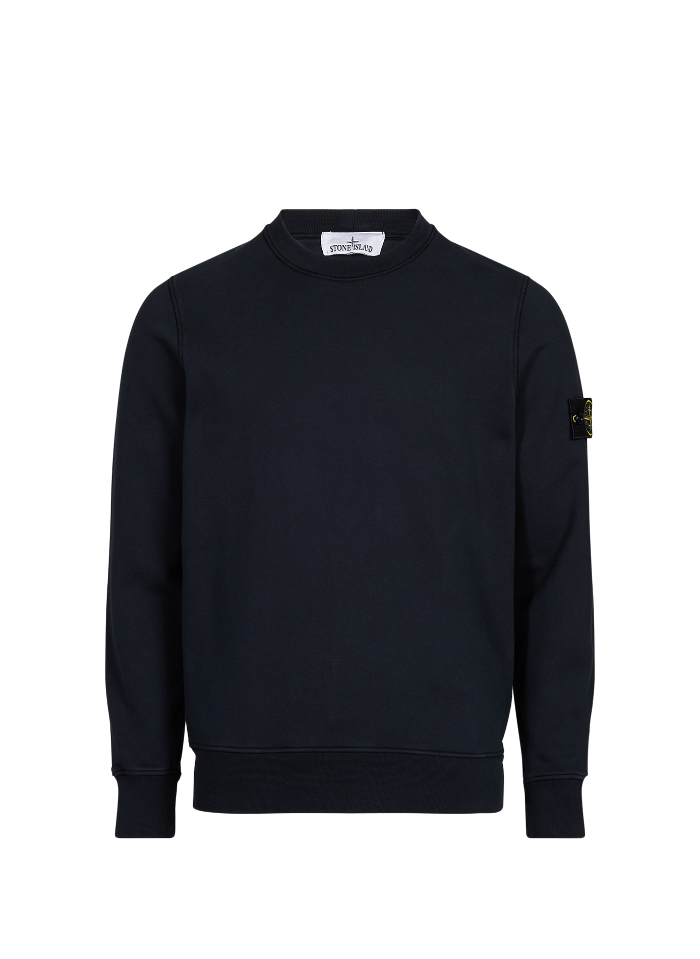 Gerader Rundhalsausschnitt-Pullover in Uni STONE ISLAND Blau