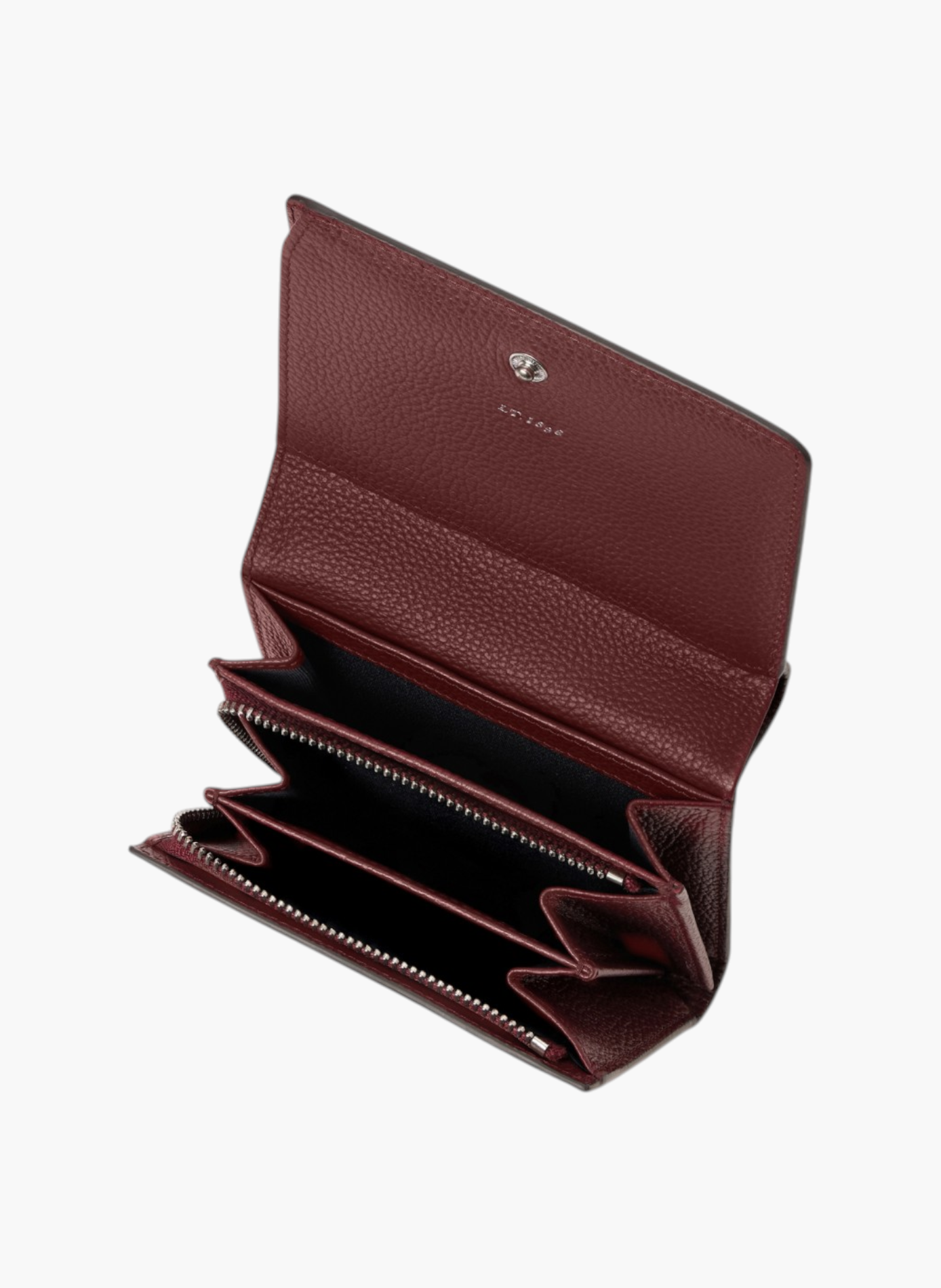 Petit portefeuille à rabat louison en cuir grainé LE TANNEUR Rouge