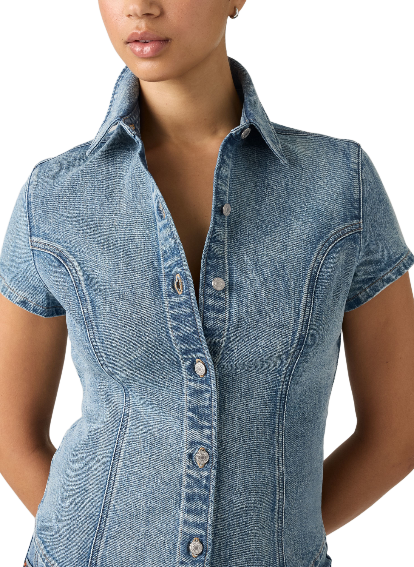 Taillierte Denim-Hemd aus Baumwollmischung LEVI'S Blau