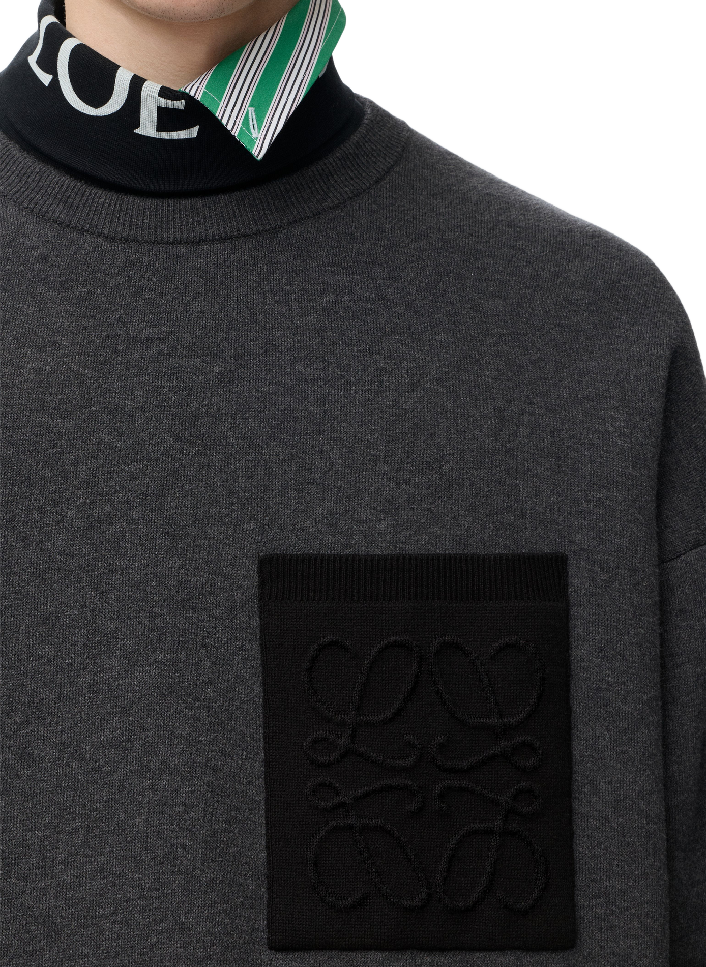 Anagram pocket sweater in blended cotton LOEWE Grey