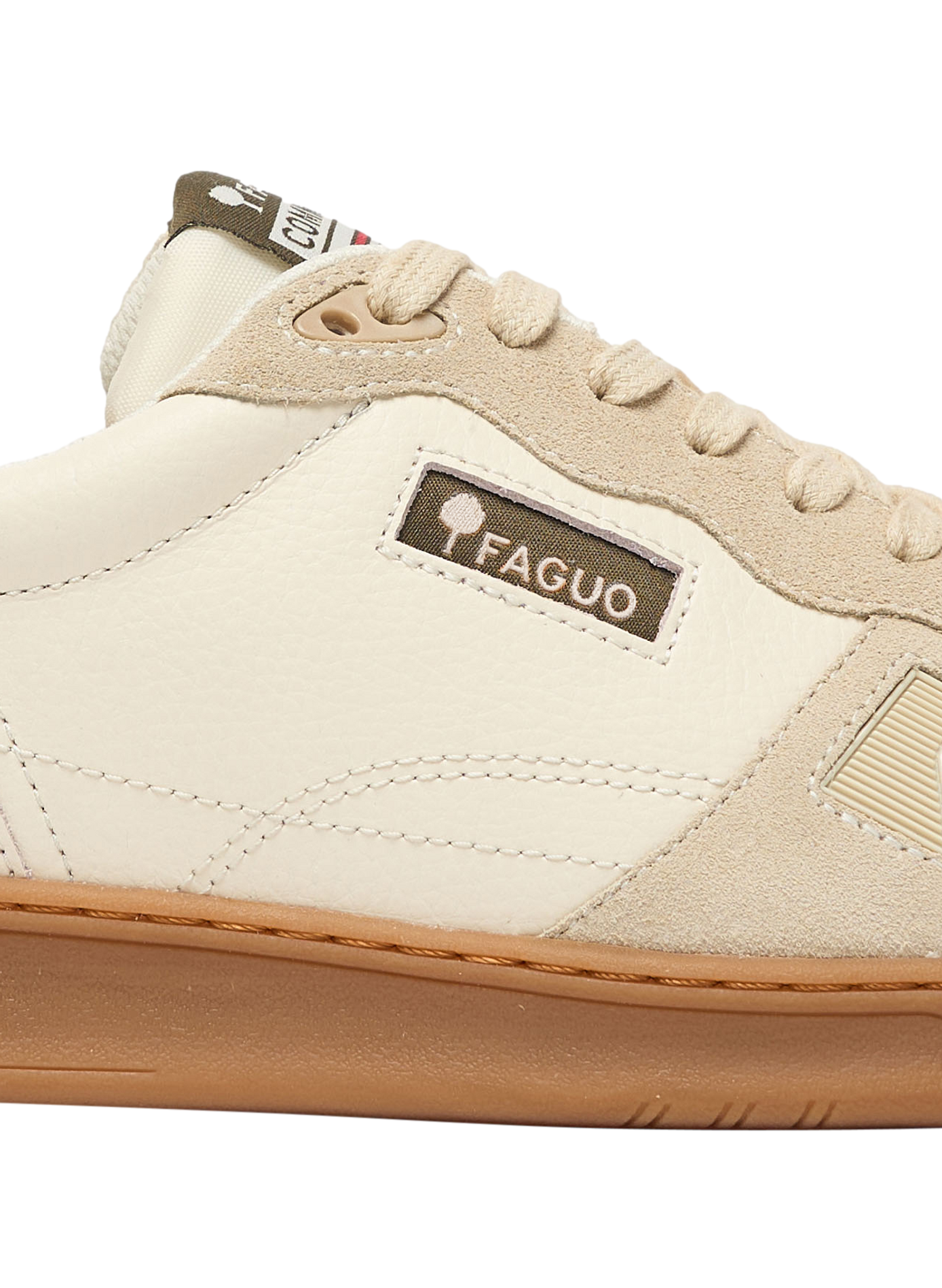 Mixed leather sneakers FAGUO Beige