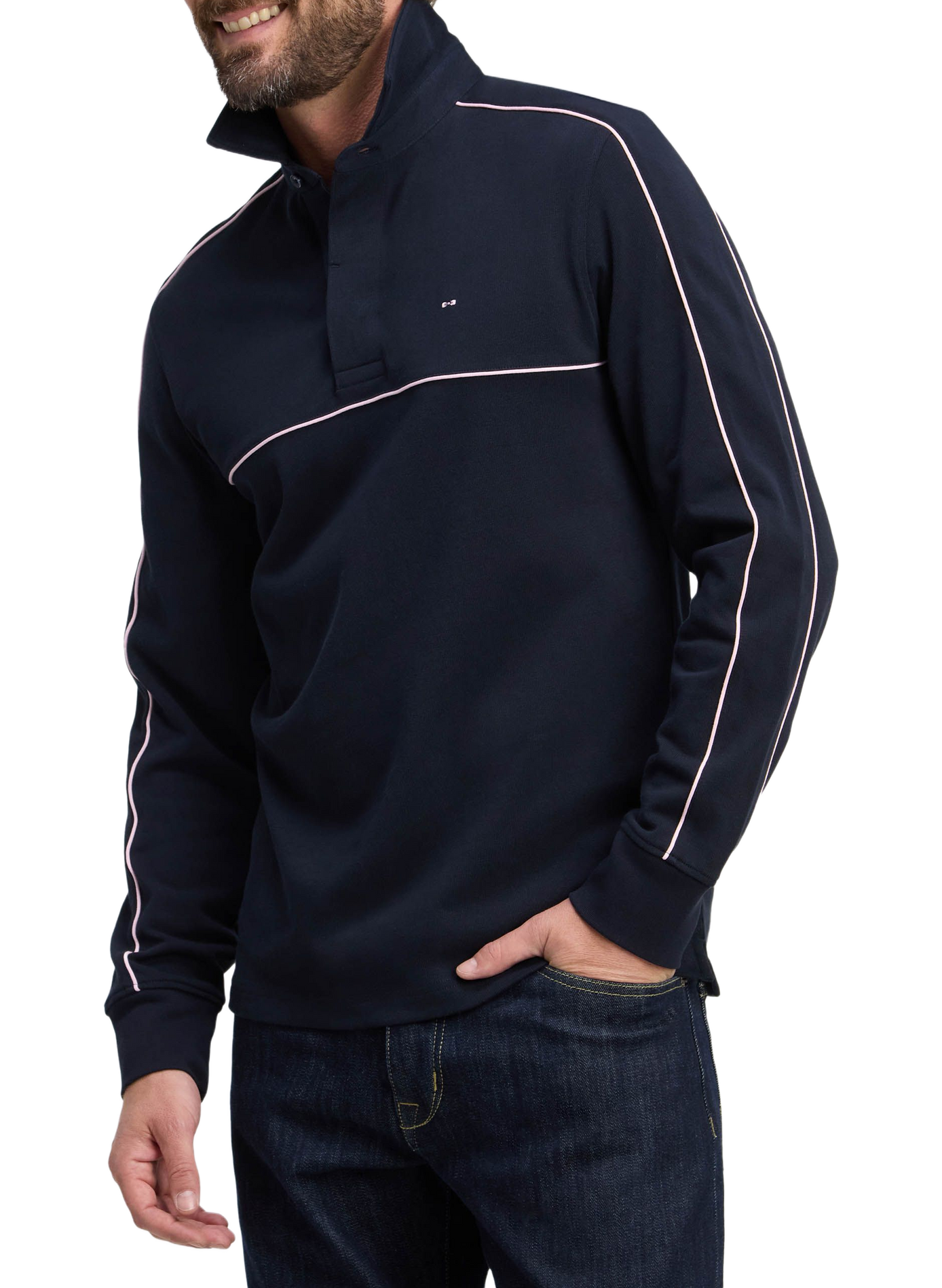 Gerader Baumwoll-Poloshirt EDEN PARK Blau