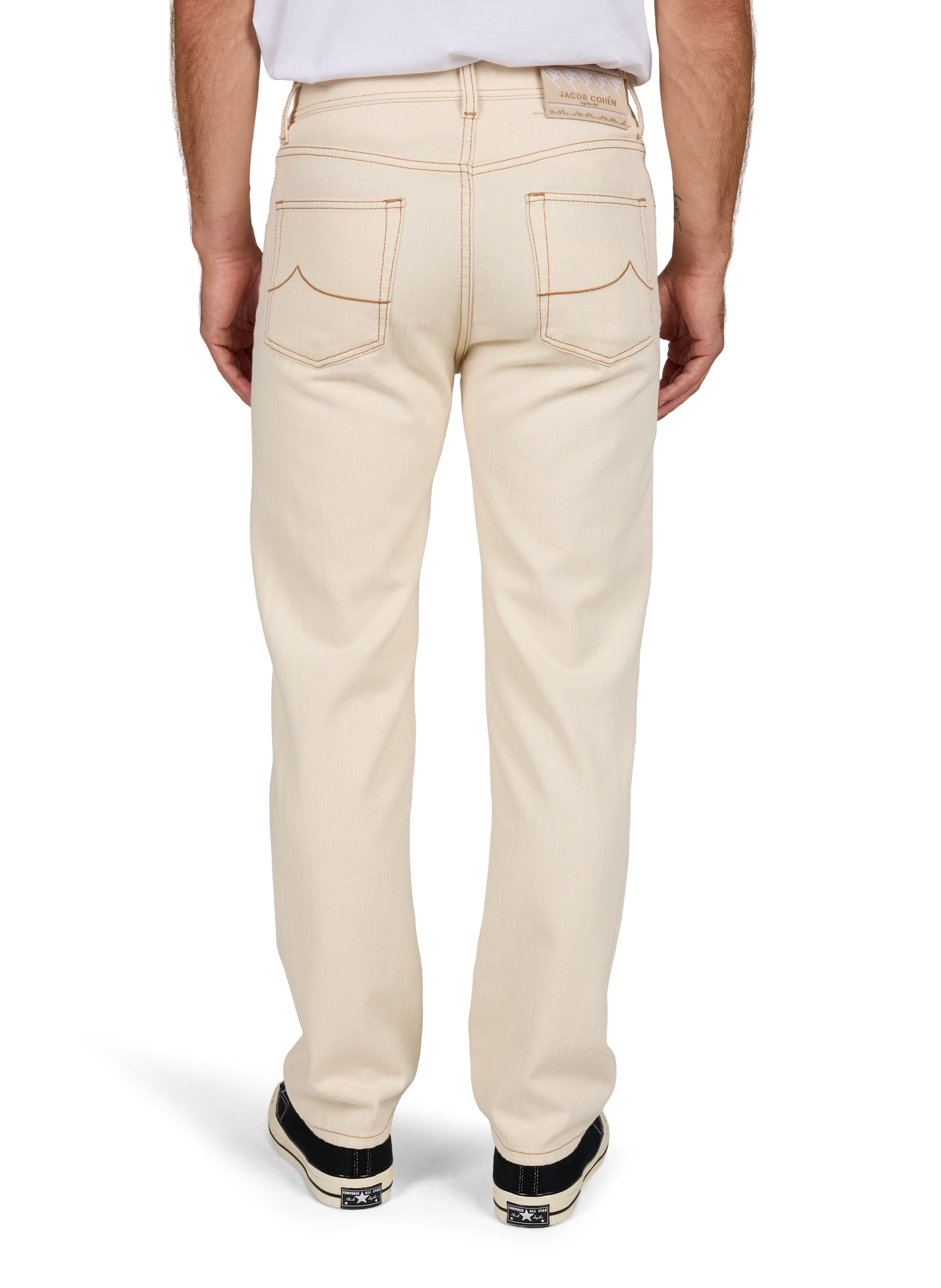 Gerade geschnittene Edo Jeans aus Baumwolle und Kaschmir JACOB COHEN Beige