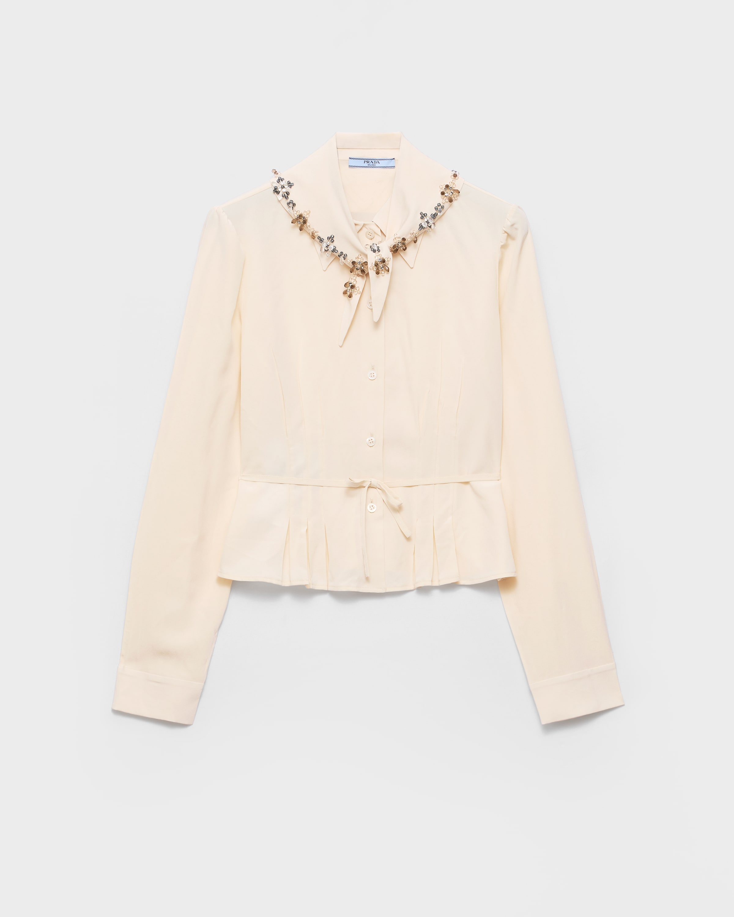 Chemise en crêpe marocain PRADA Beige
