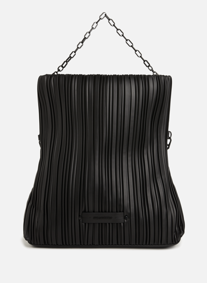 Pleated faux leather handbag KARL LAGERFELD
