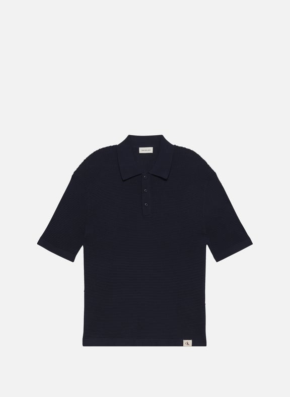 Polo texturé Bleu by CALVIN KLEIN CALVIN KLEIN Polo texturé Bleu