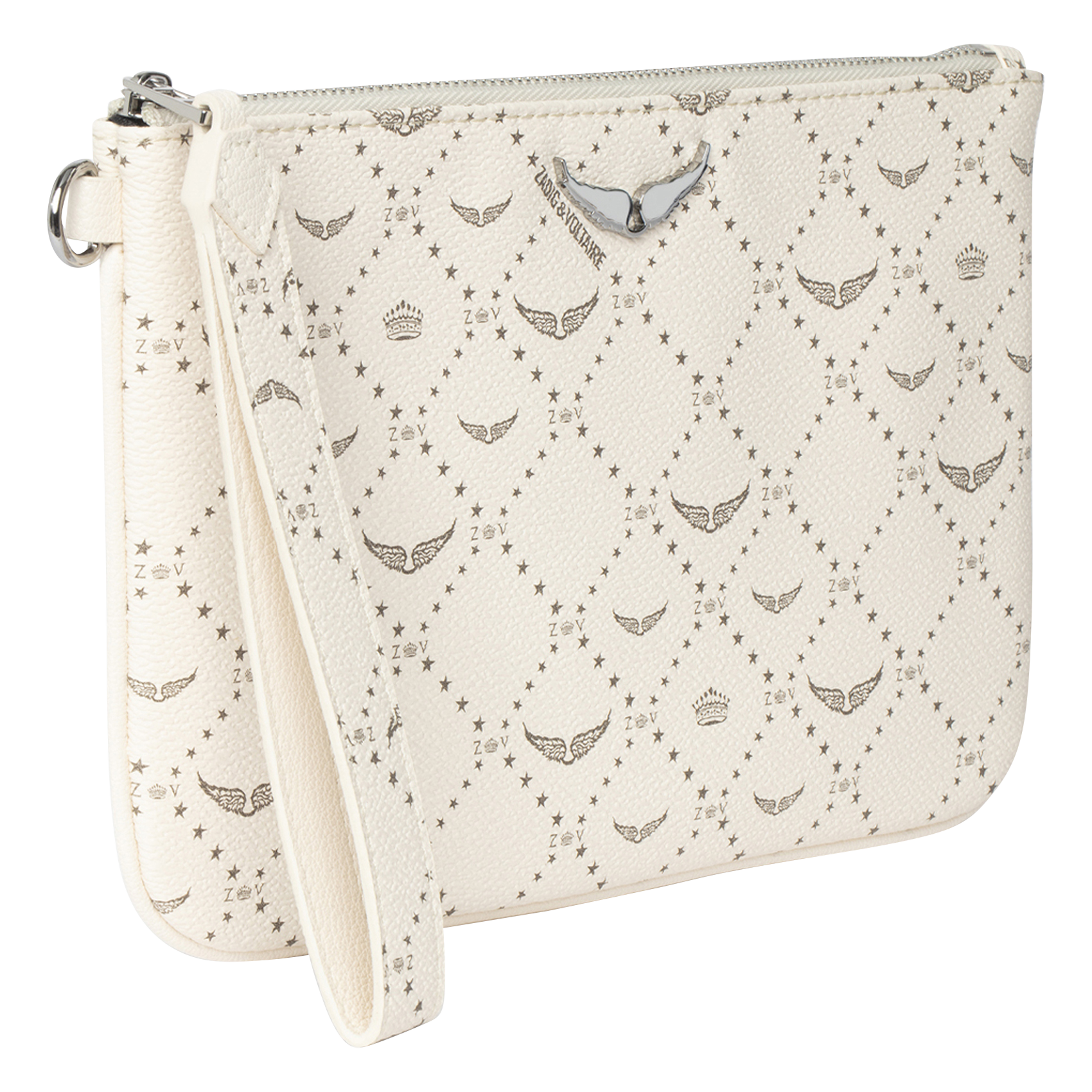 Pochette en toile monogramme z pouch ZADIG&VOLTAIRE Blanc