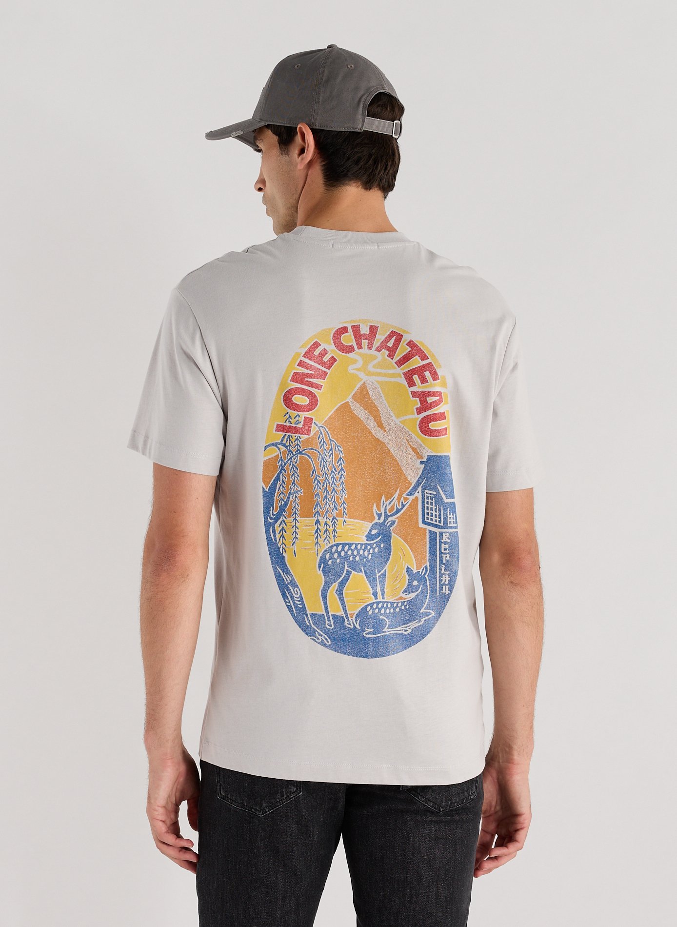 T-shirt à imprimé en coton REPLAY Blanc