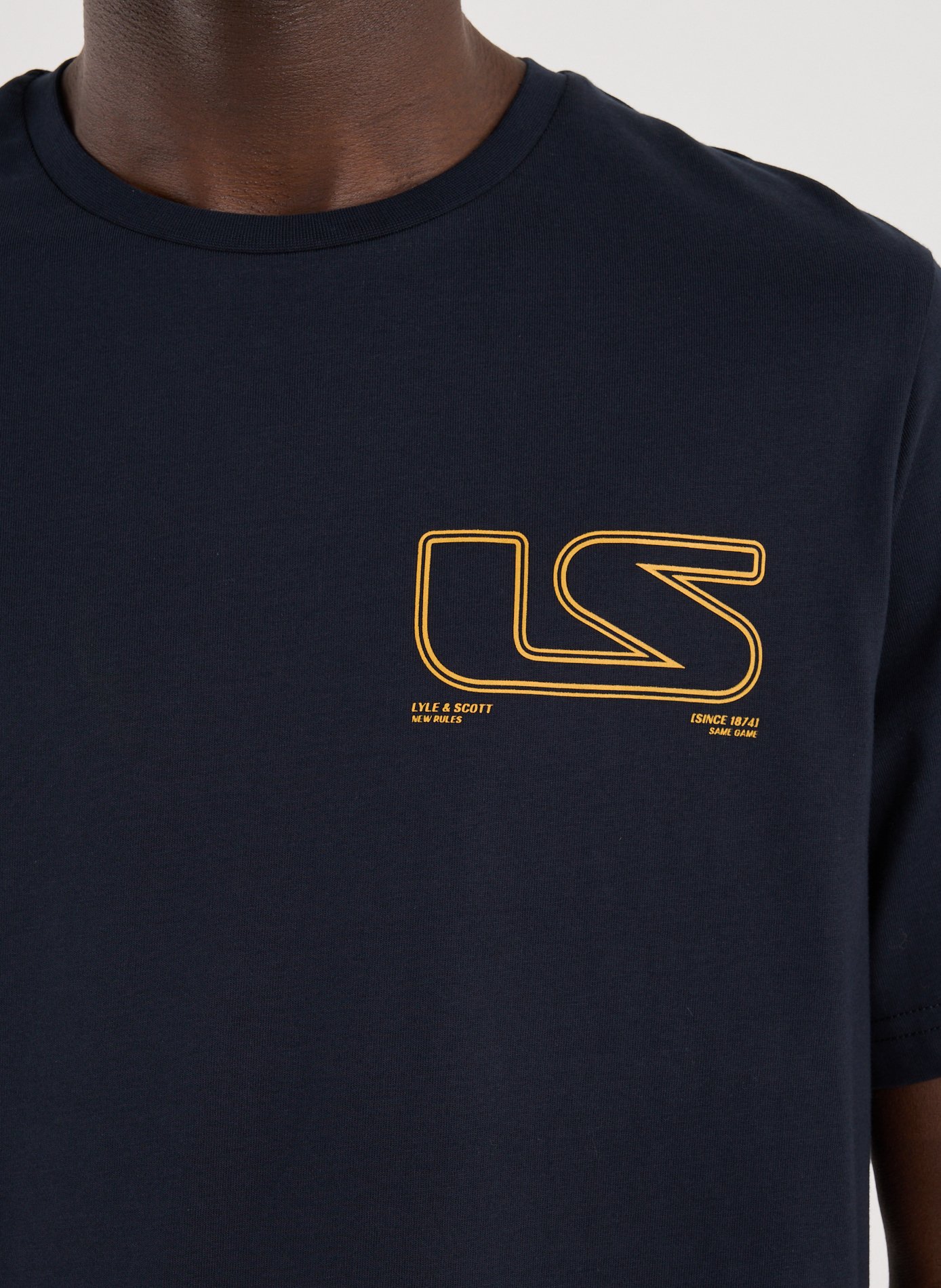 Biker-style cotton t-shirt LYLE & SCOTT Blue