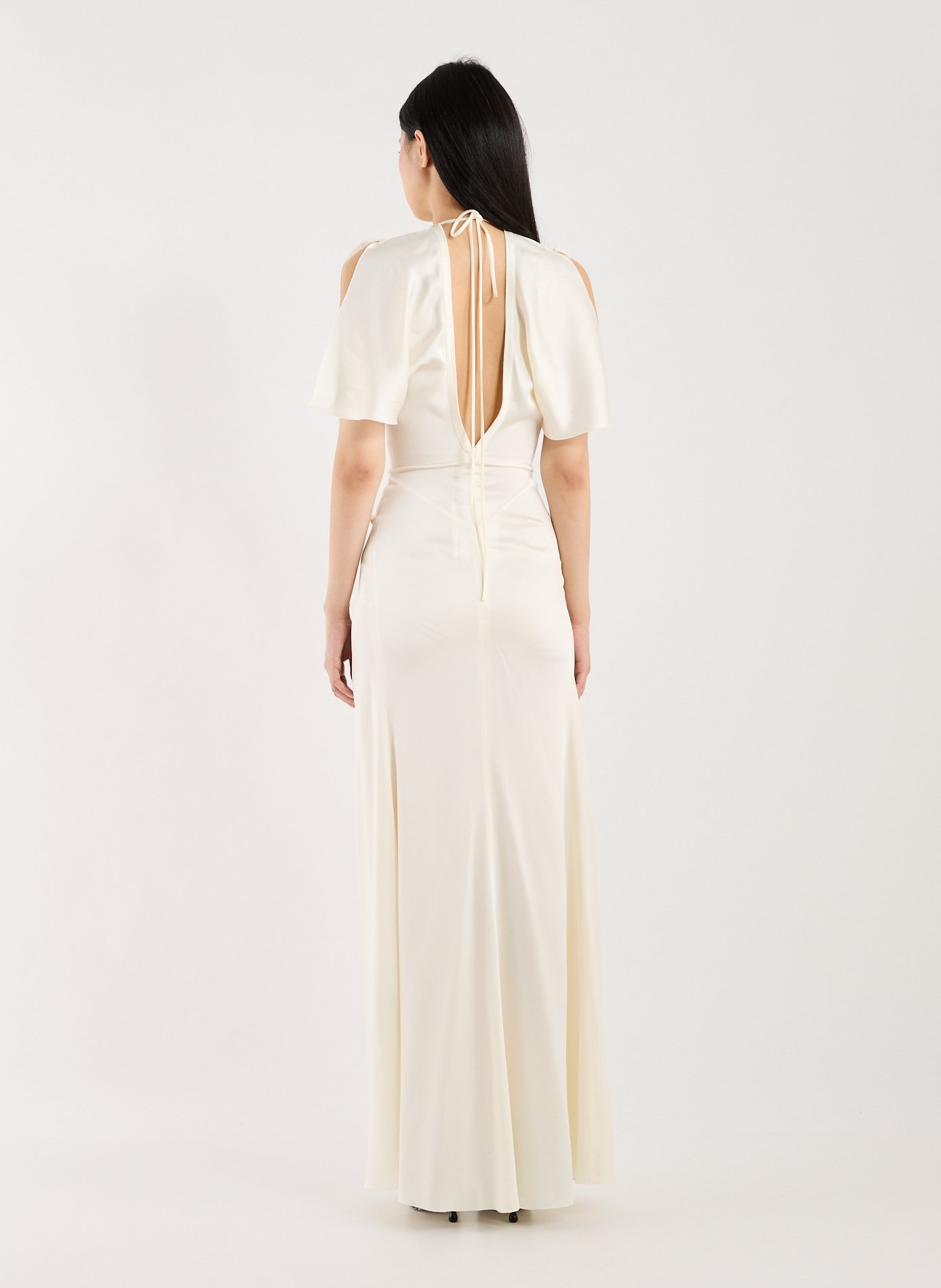 Flowing maxi dress VICTORIA BECKHAM Beige