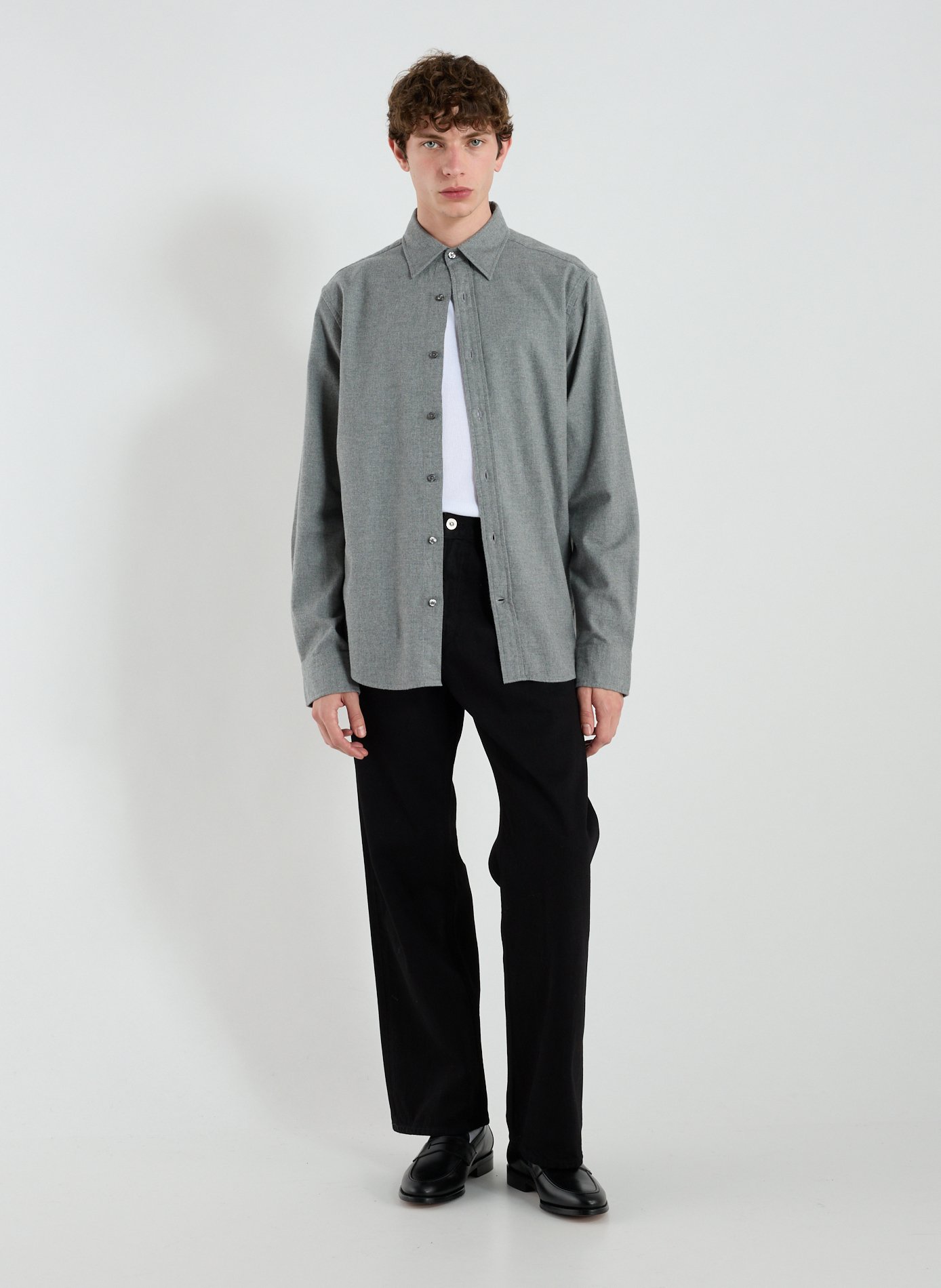 Chemise col classique manches contrastantes en coton GANT Grey