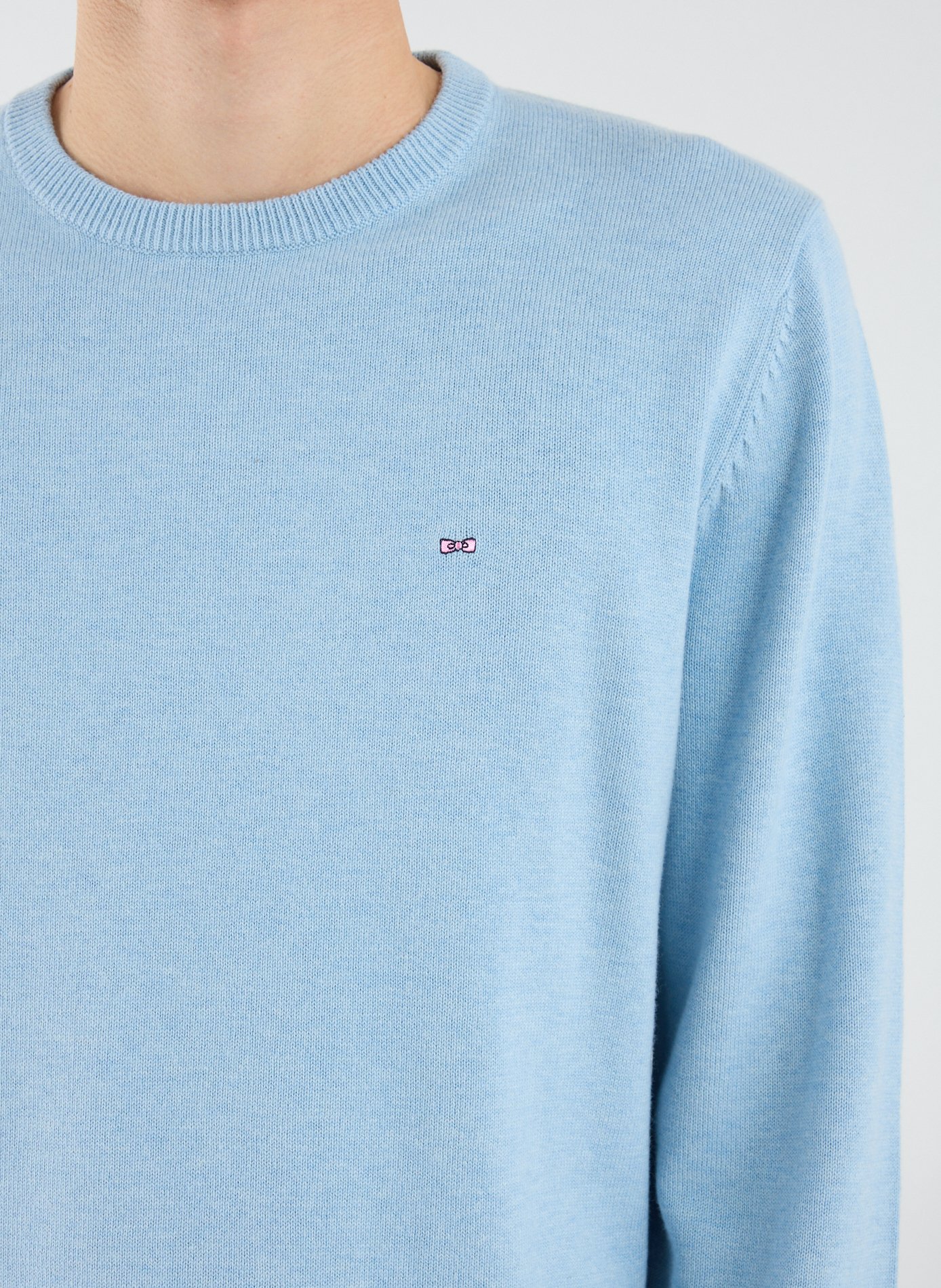 Round neck wool and cotton sweater EDEN PARK Blue