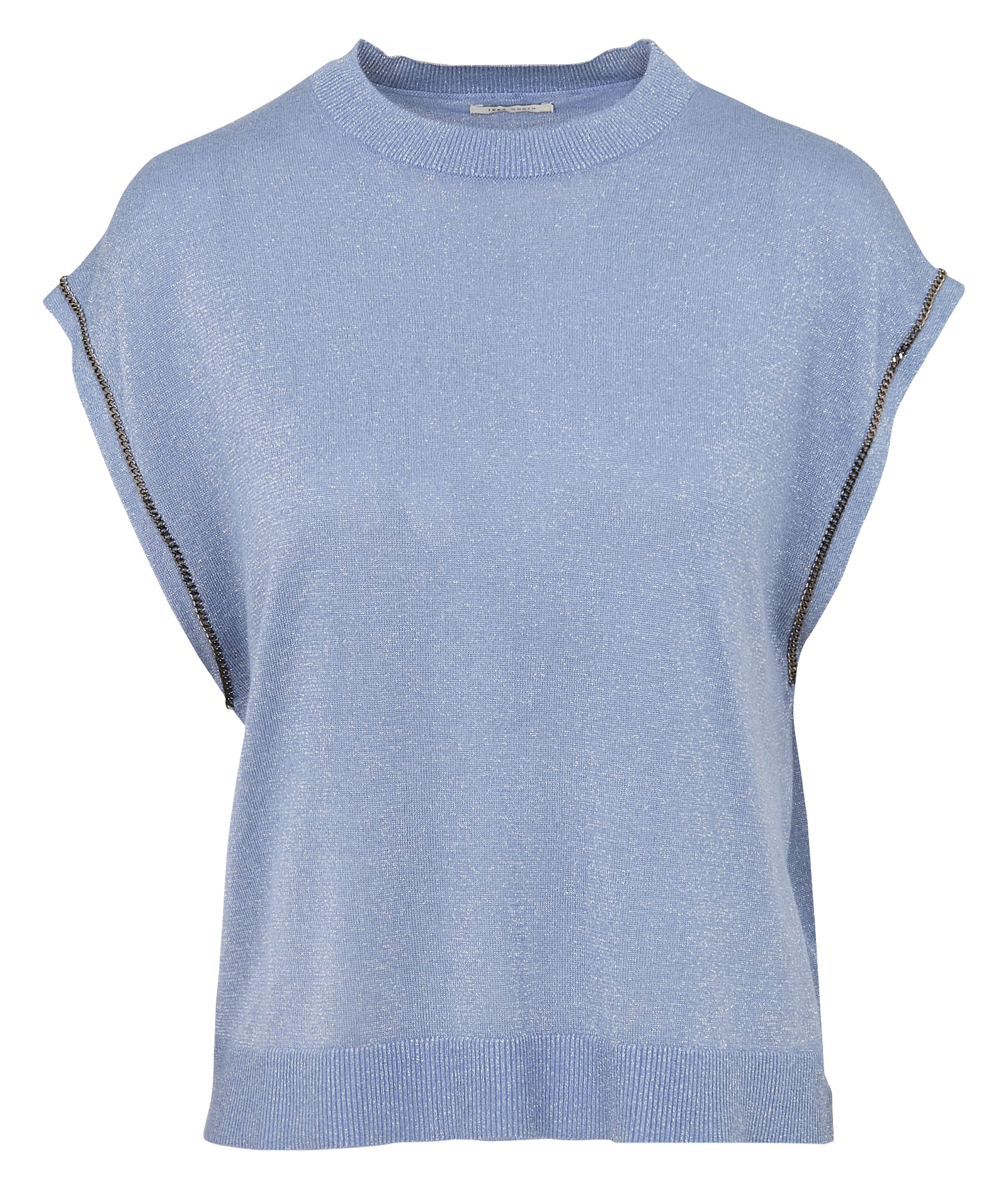 Pull droit sans manches à paillettes IKKS Bleu