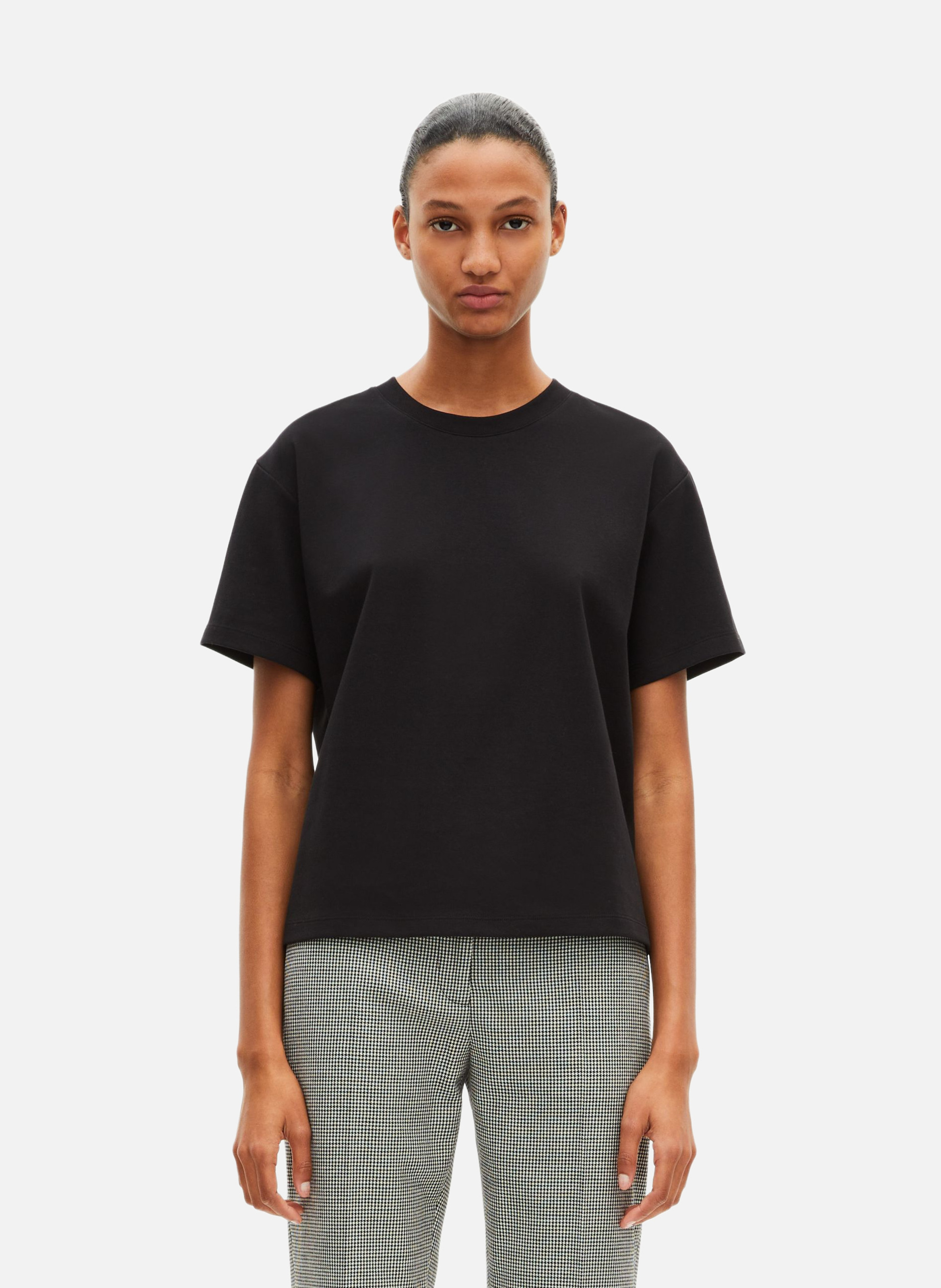T-shirt droit en coton mélangé THE KOOPLES Noir
