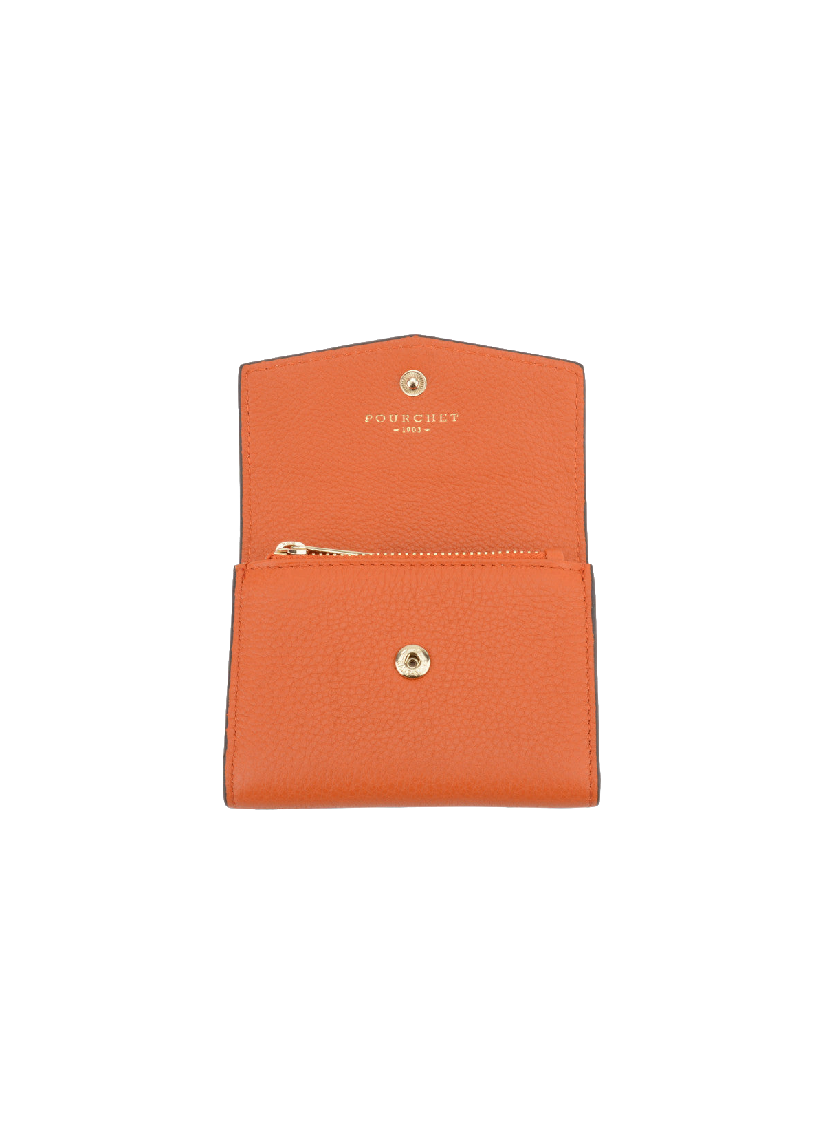 Club | porte-monnaie pm en cuir de veau POURCHET Orange