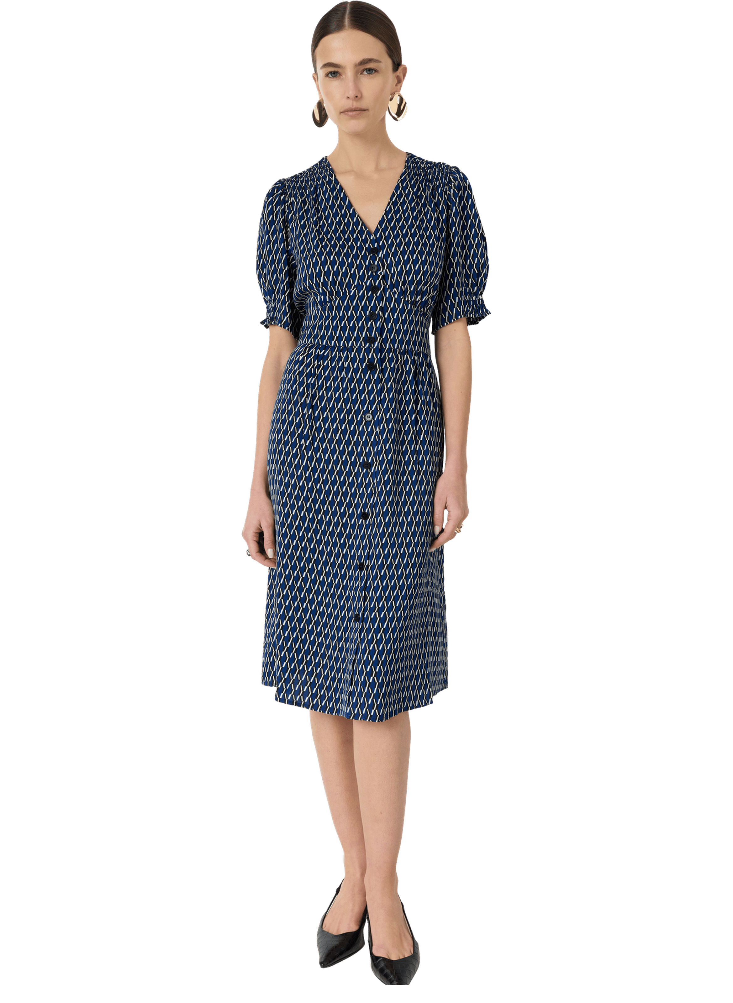 Robe cintrée à imprimé graphique - rihanne GERARD DAREL Bleu