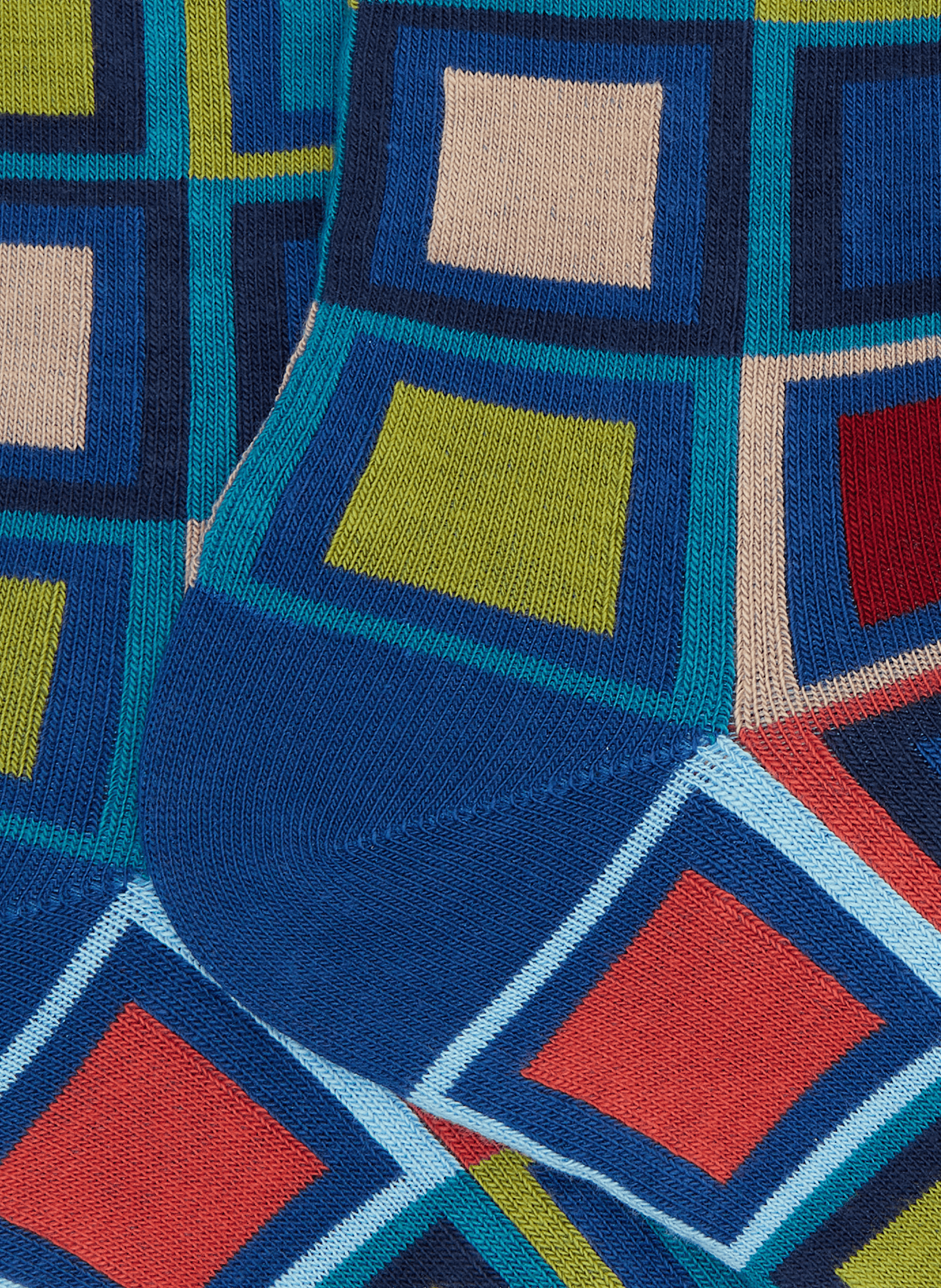 Mid-calf checkered socks in blended cotton DORÉ DORÉ Blue