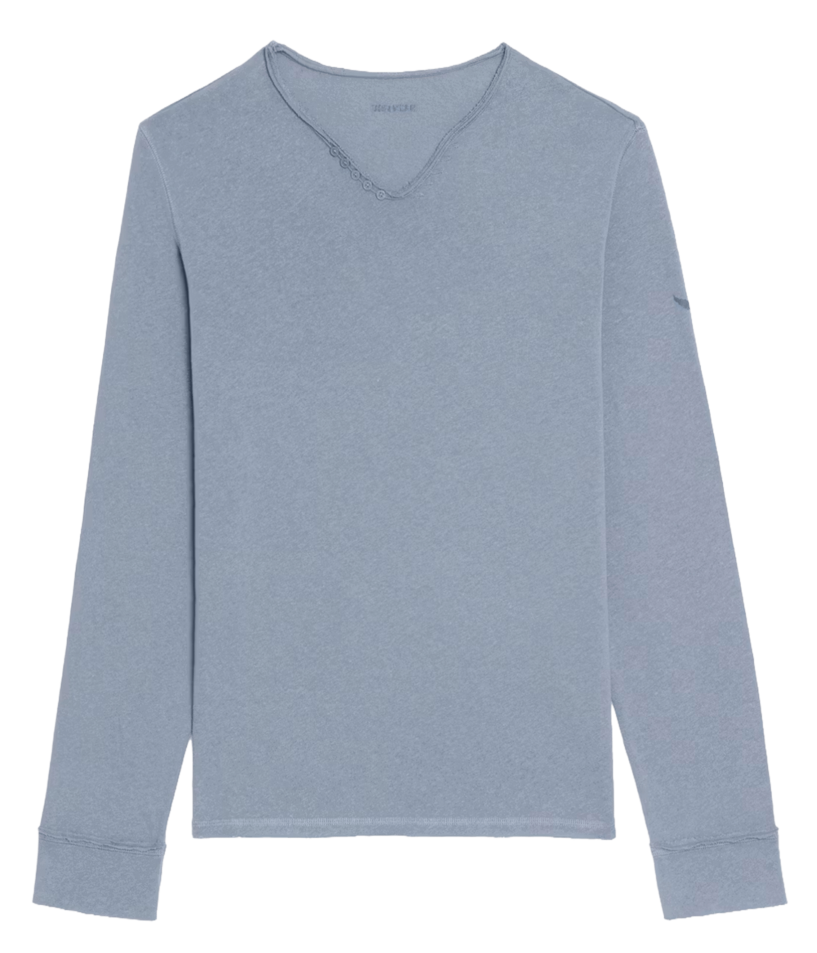 Tee-shirt droit uni en coton et lin monastir ZADIG&VOLTAIRE Bleu