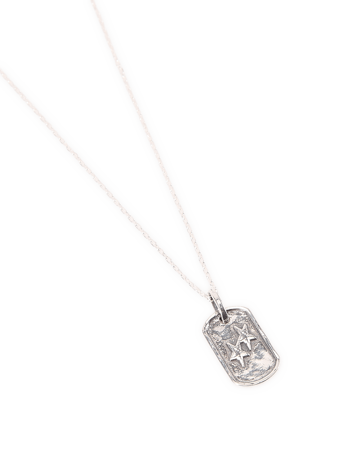 Collier Dog Tag en argent sterling 925 TWO JEYS Argent